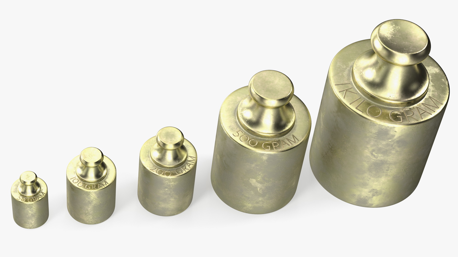 3D model Vintage Scale Weights Set