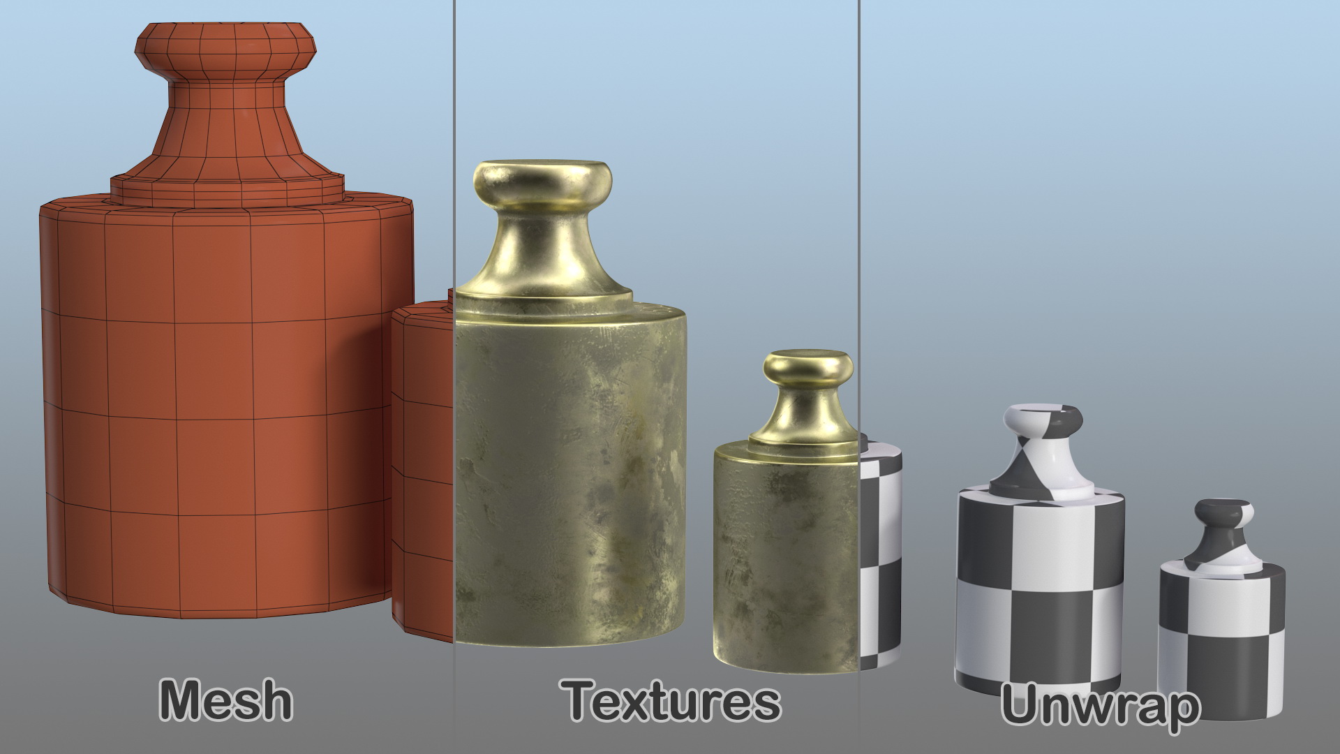 3D model Vintage Scale Weights Set
