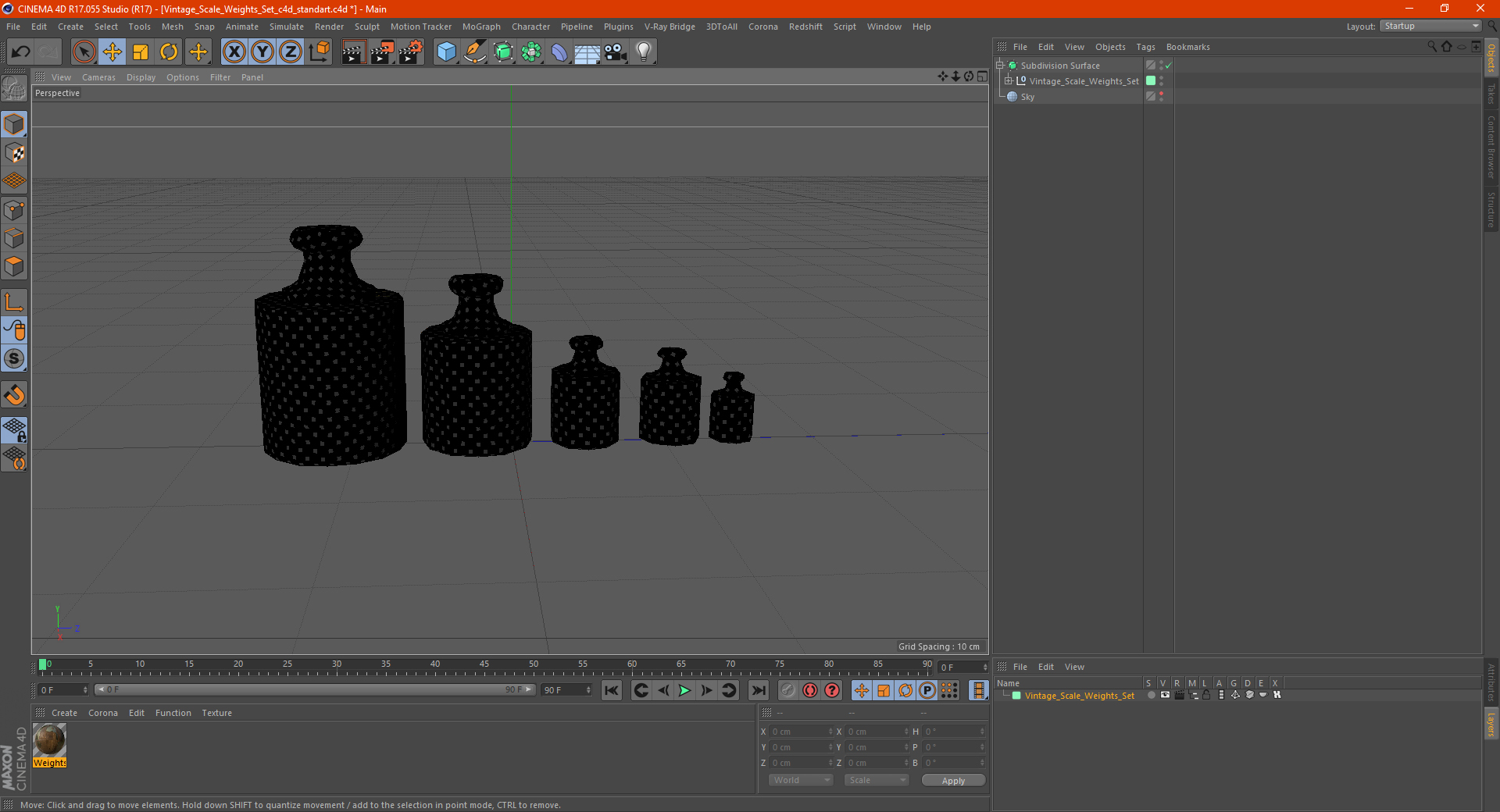 3D model Vintage Scale Weights Set