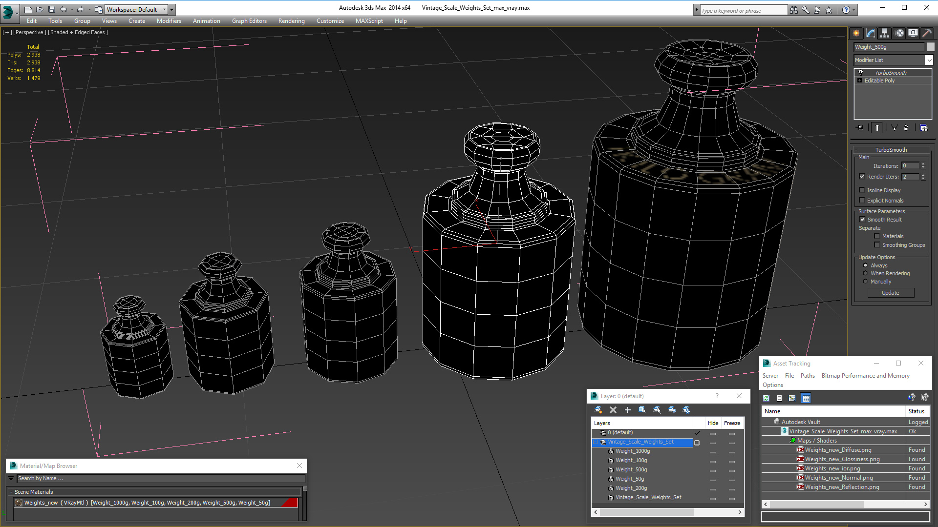 3D model Vintage Scale Weights Set