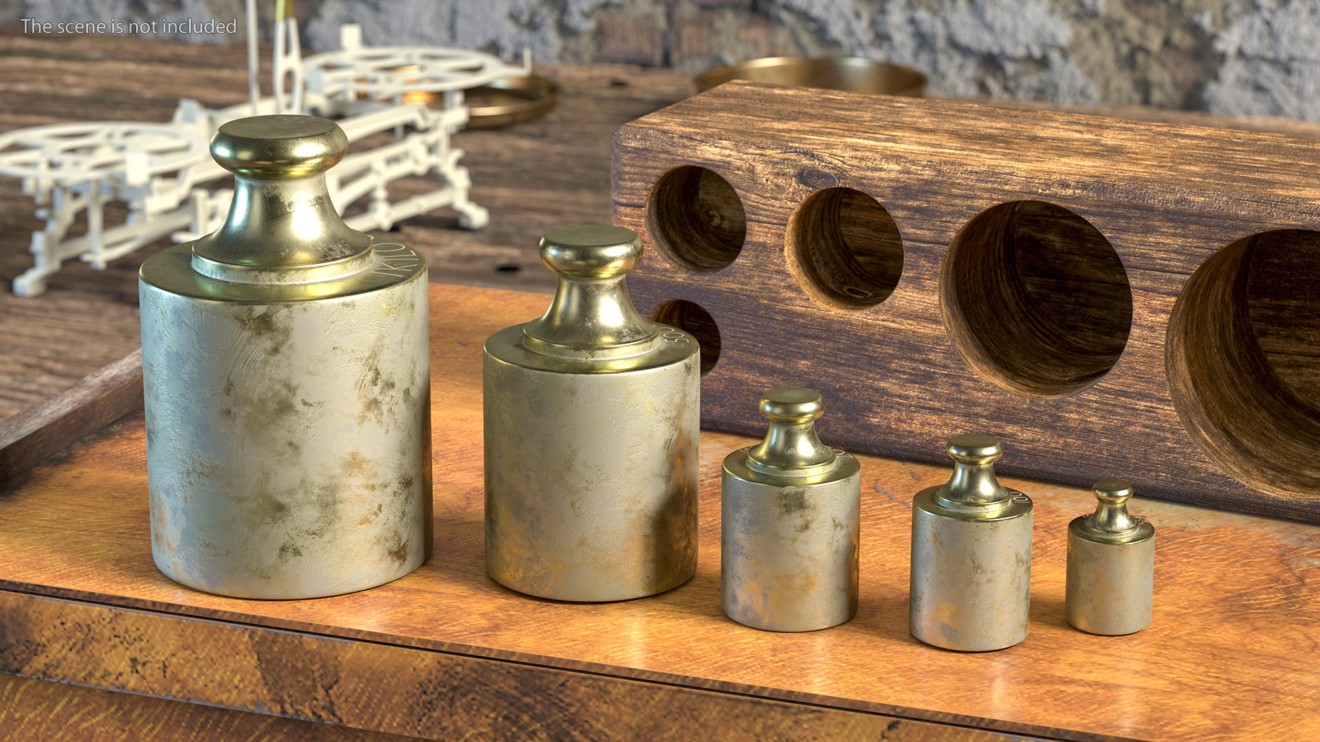3D model Vintage Scale Weights Set