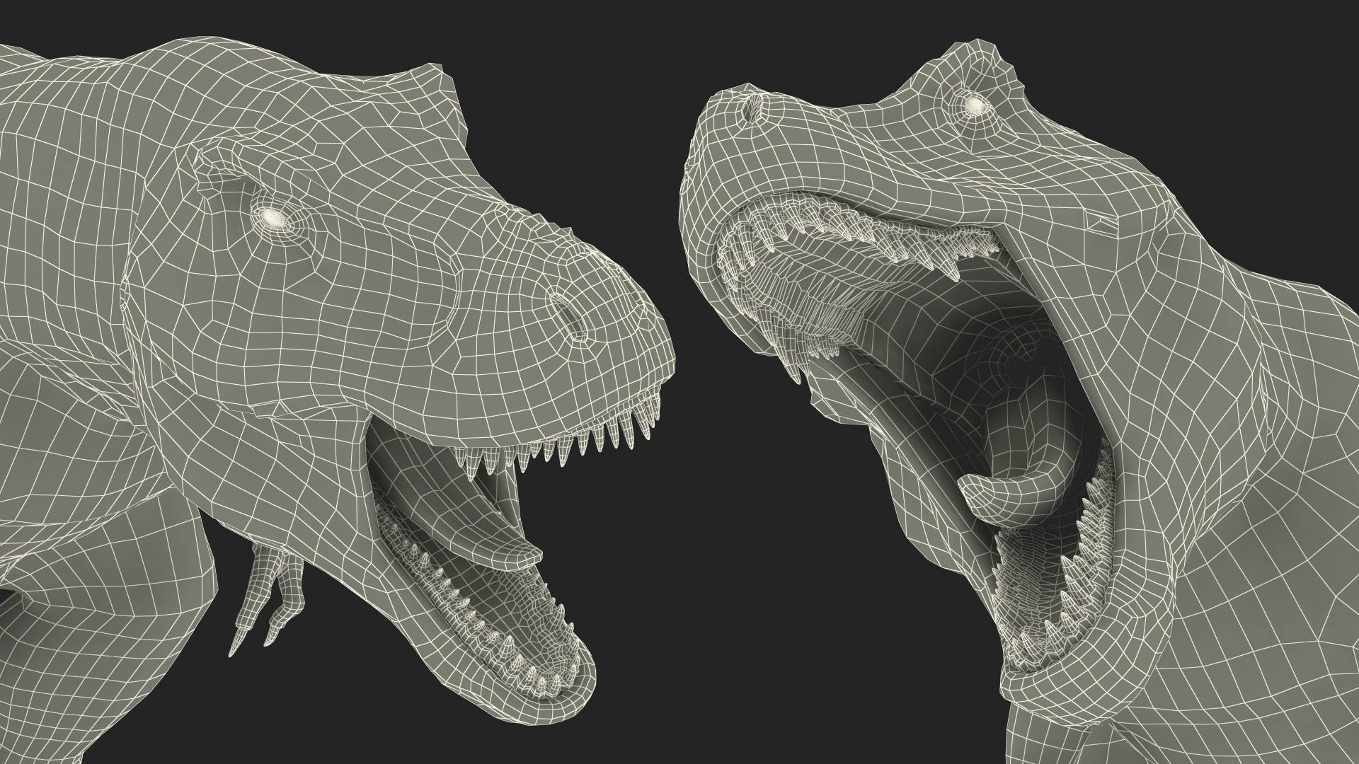 T Rex Roaring Animated Rigged 3D model
