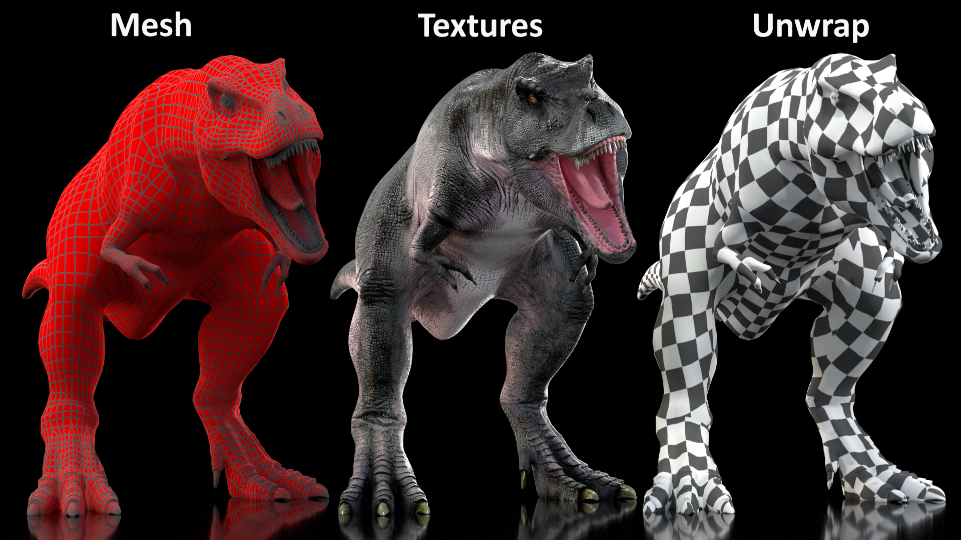 T Rex Roaring Animated Rigged 3D model