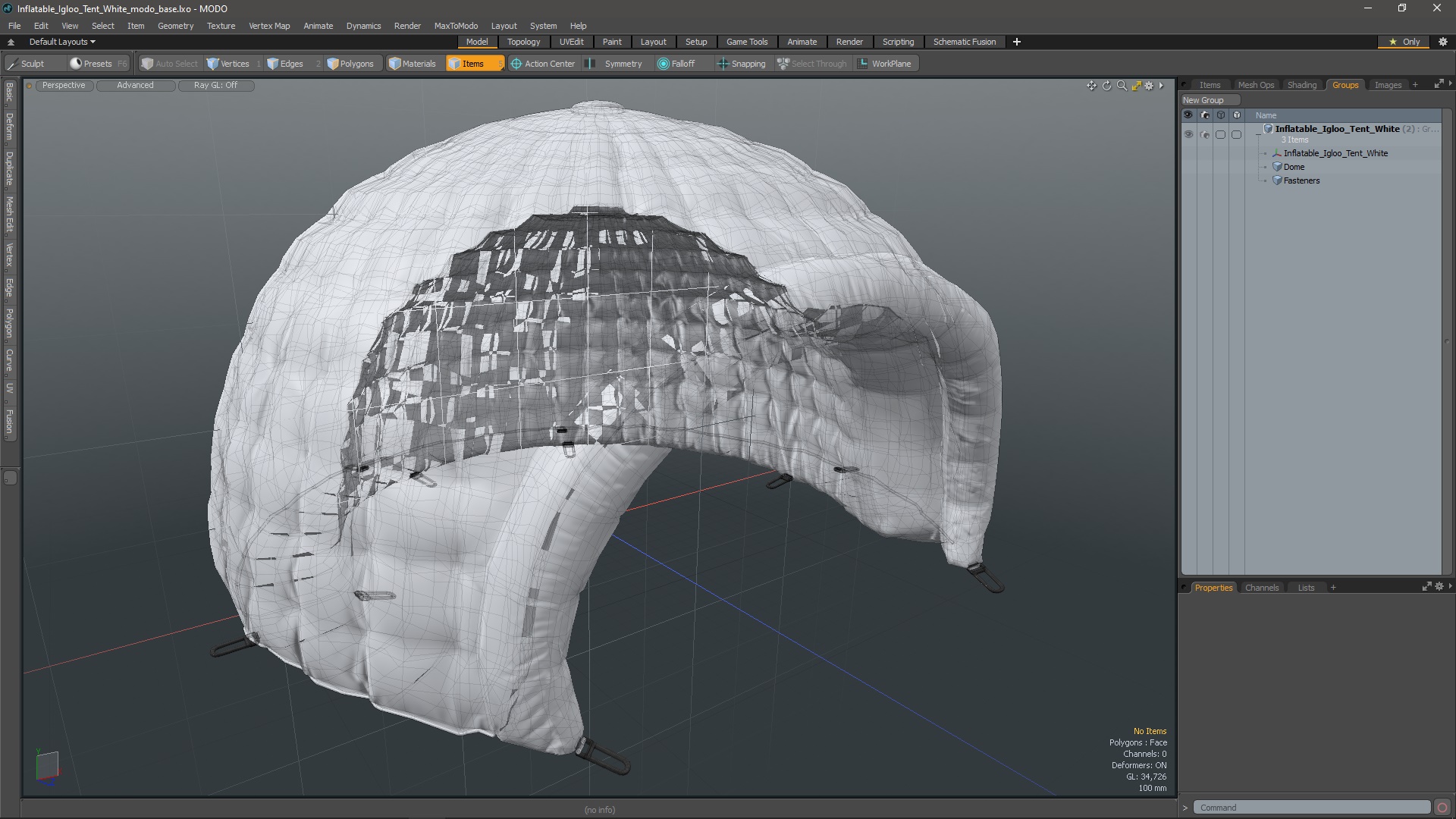 Inflatable Igloo Tent White 3D