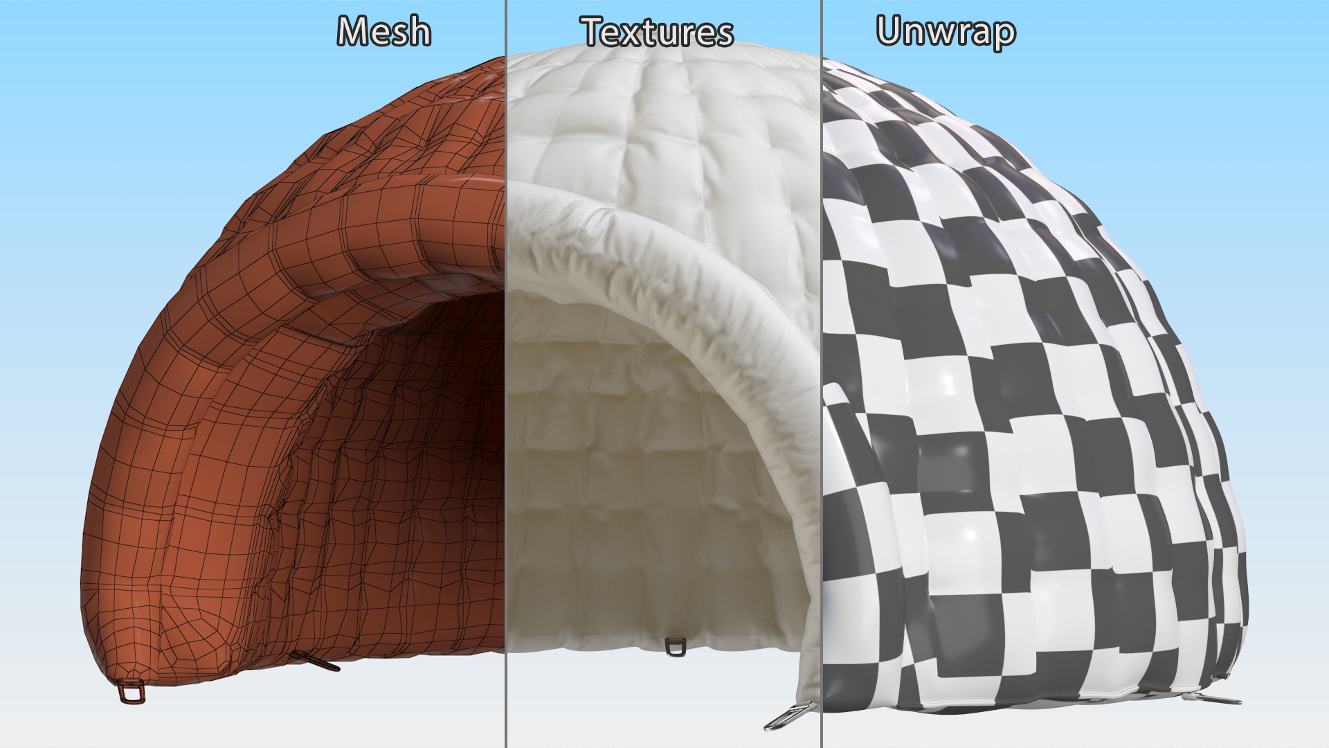 Inflatable Igloo Tent White 3D