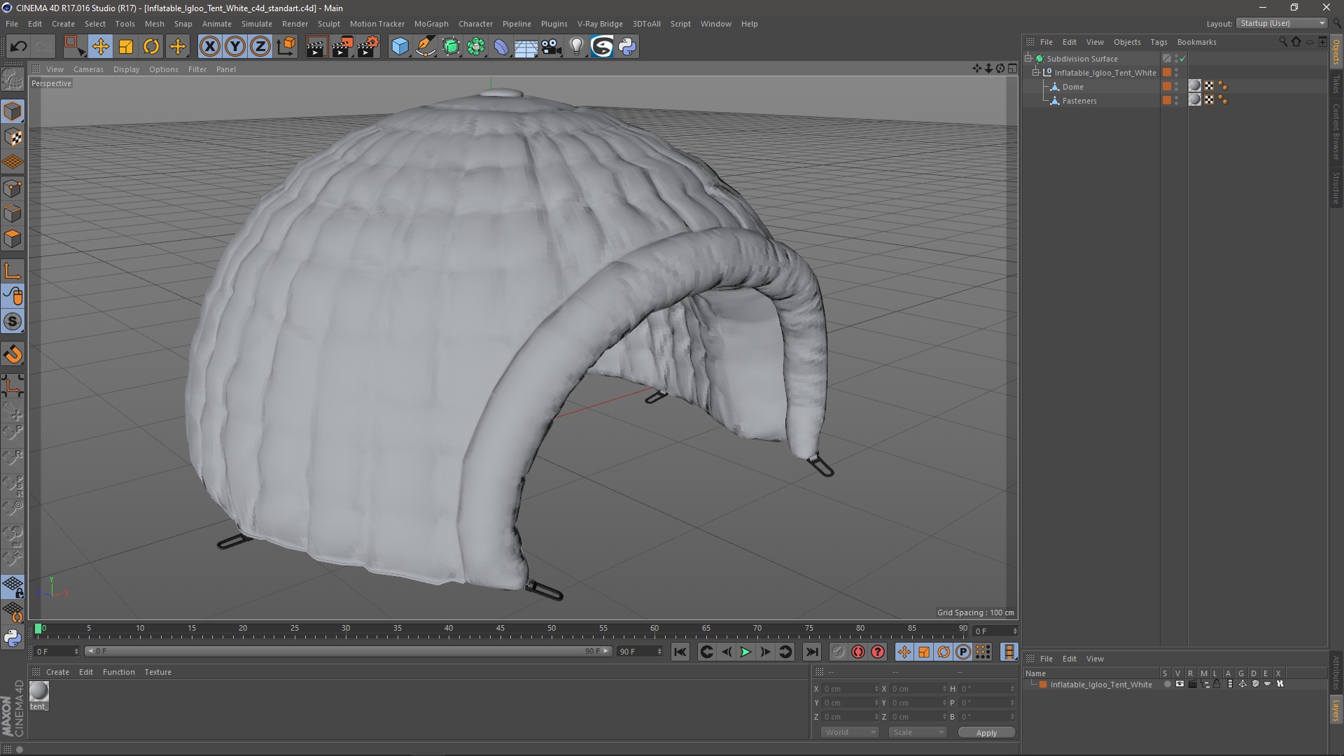 Inflatable Igloo Tent White 3D