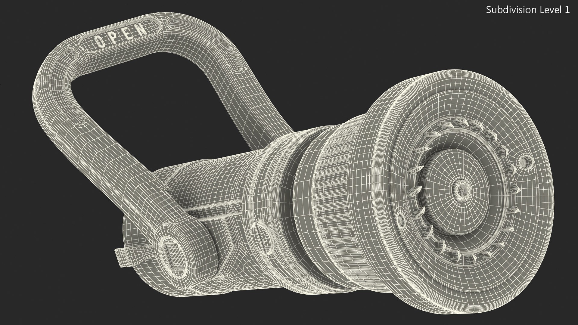 Industrial Turbojet Brass Fire Hose Nozzle 3D