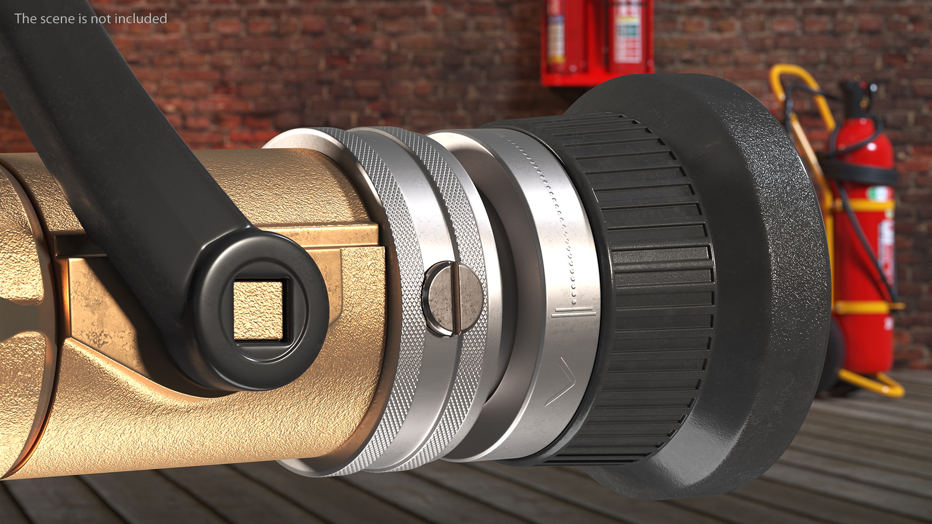 Industrial Turbojet Brass Fire Hose Nozzle 3D