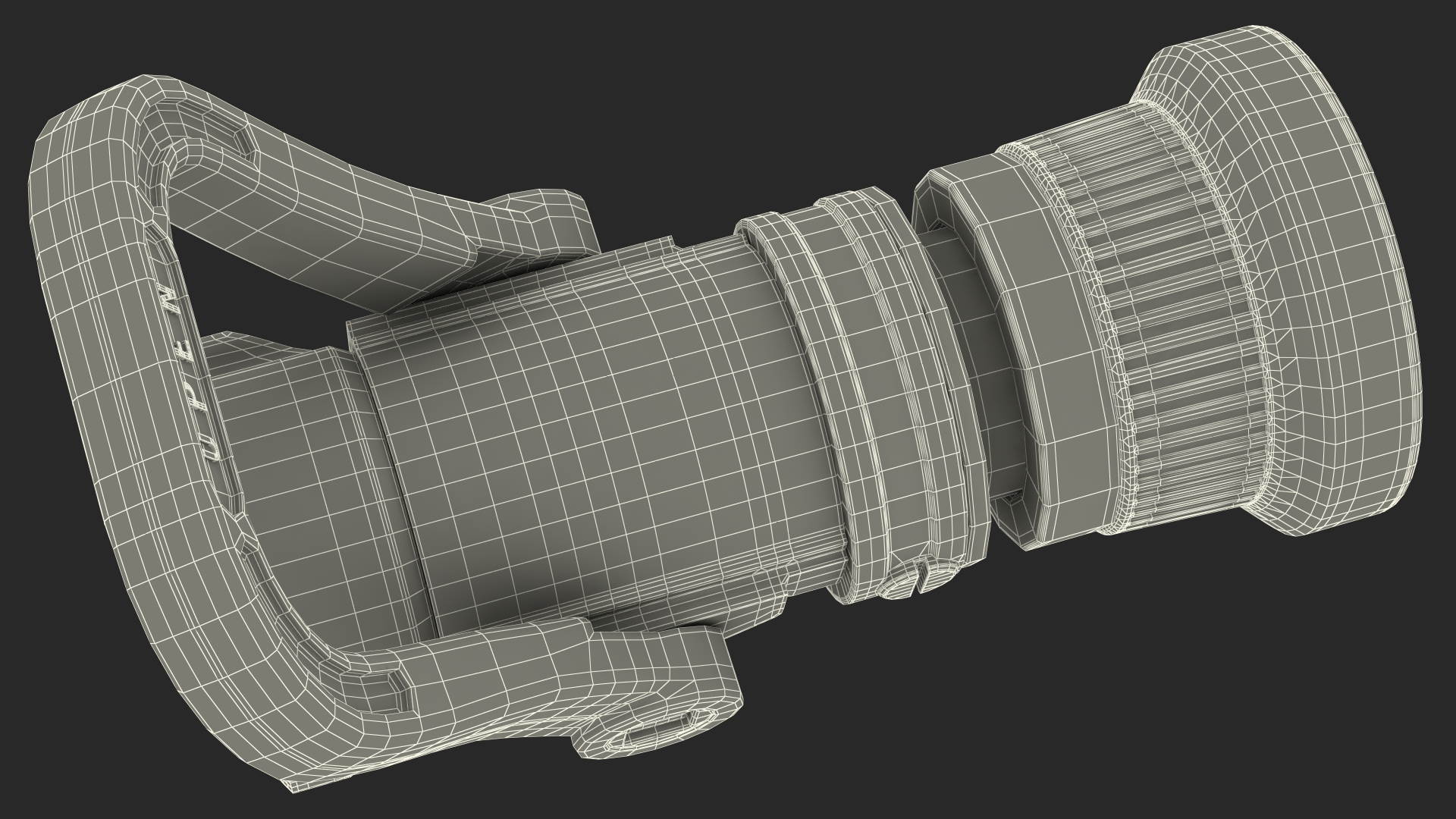 Industrial Turbojet Brass Fire Hose Nozzle 3D