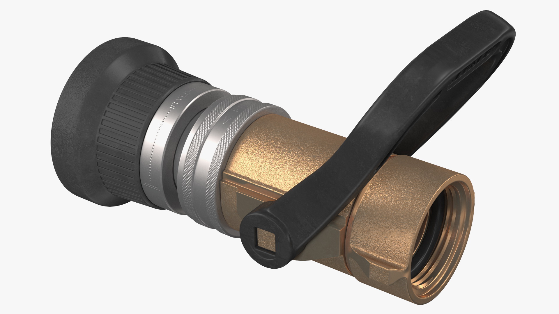 Industrial Turbojet Brass Fire Hose Nozzle 3D