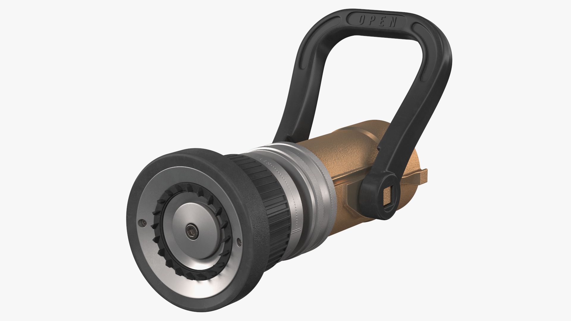 Industrial Turbojet Brass Fire Hose Nozzle 3D