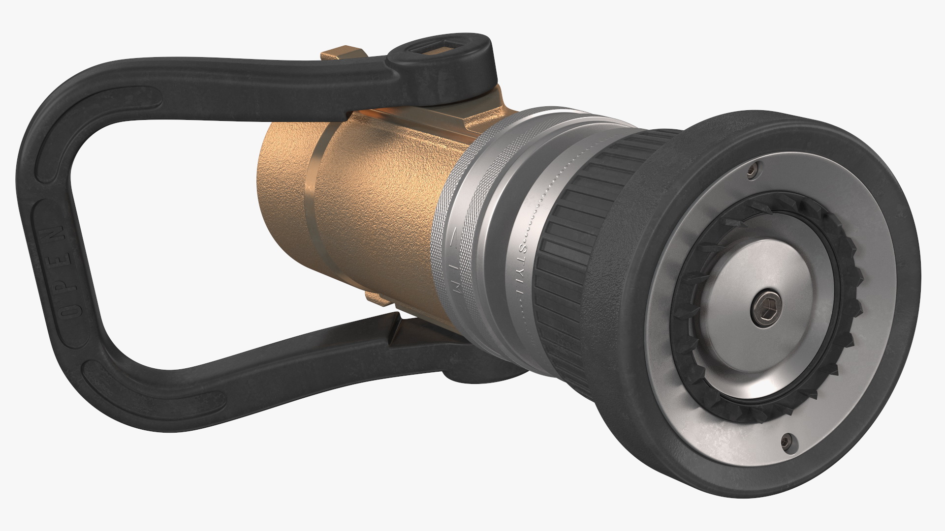 Industrial Turbojet Brass Fire Hose Nozzle 3D