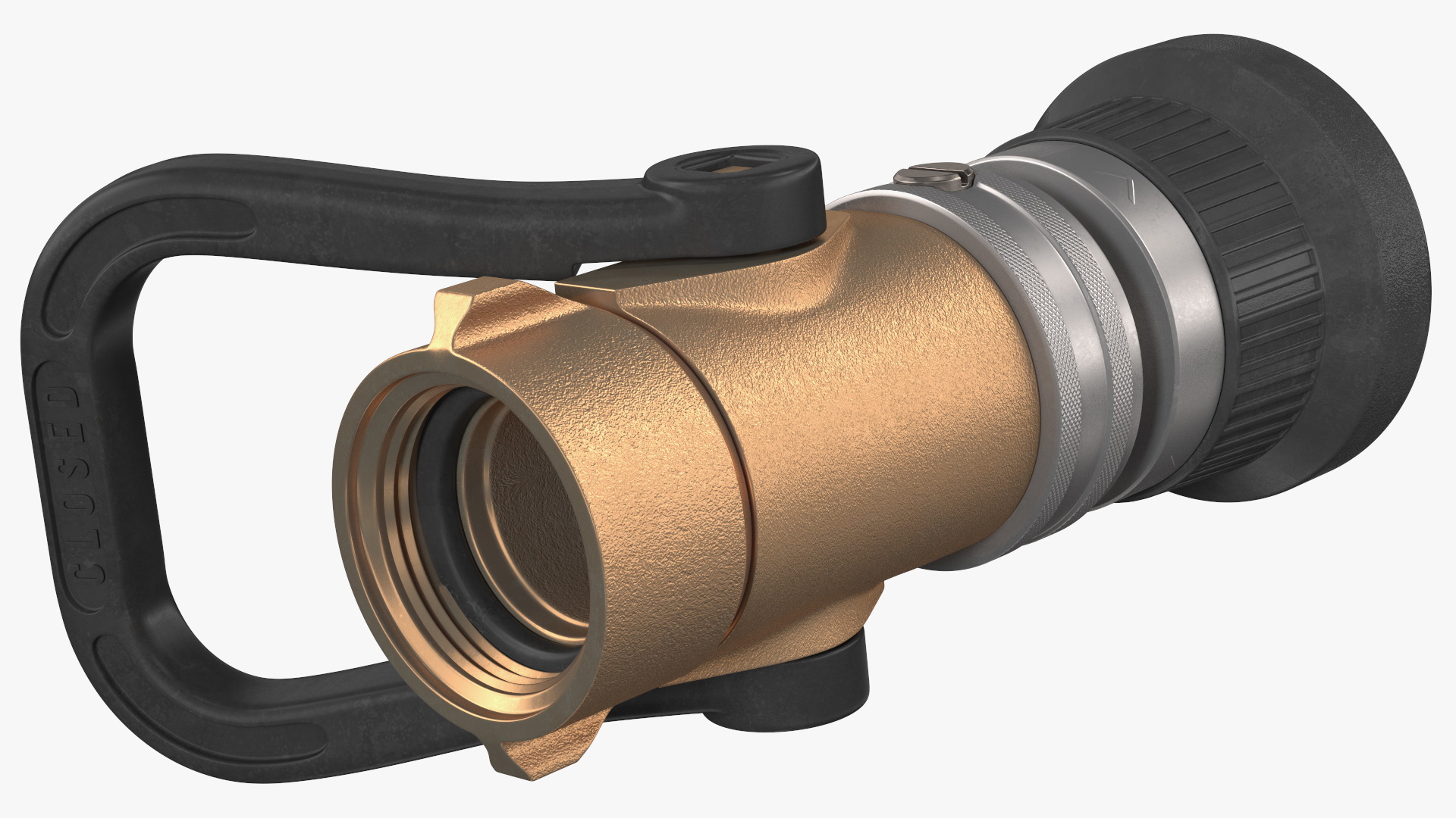 Industrial Turbojet Brass Fire Hose Nozzle 3D