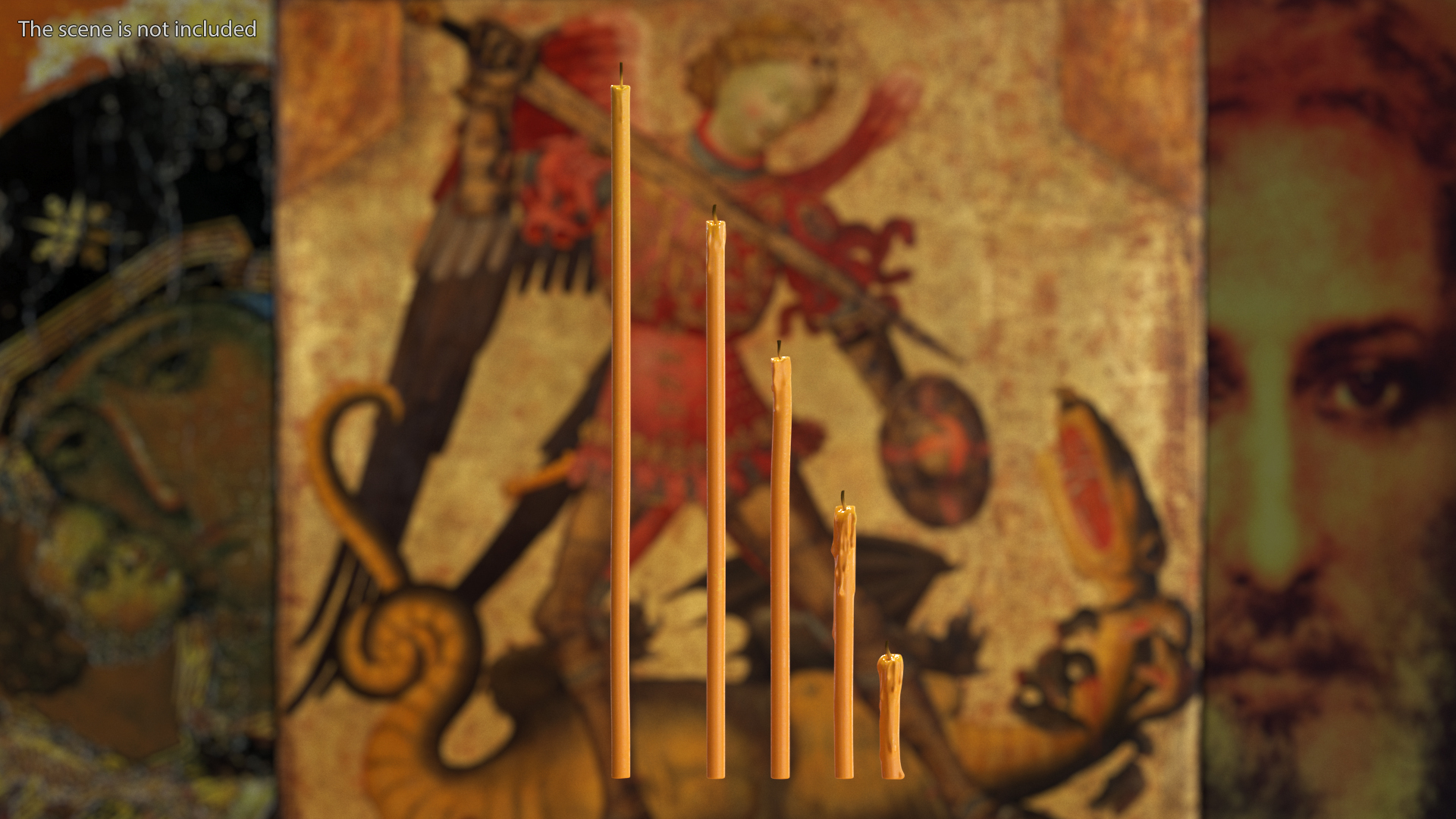 Orthodox Church Wax Candles 3D