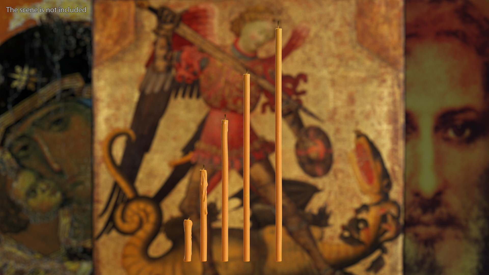 Orthodox Church Wax Candles 3D
