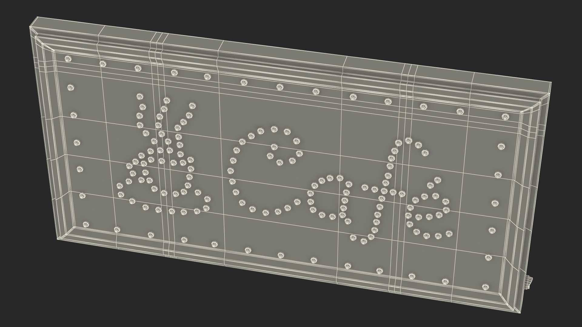 Cafe Sign Bright Blue LED Light ON 3D model