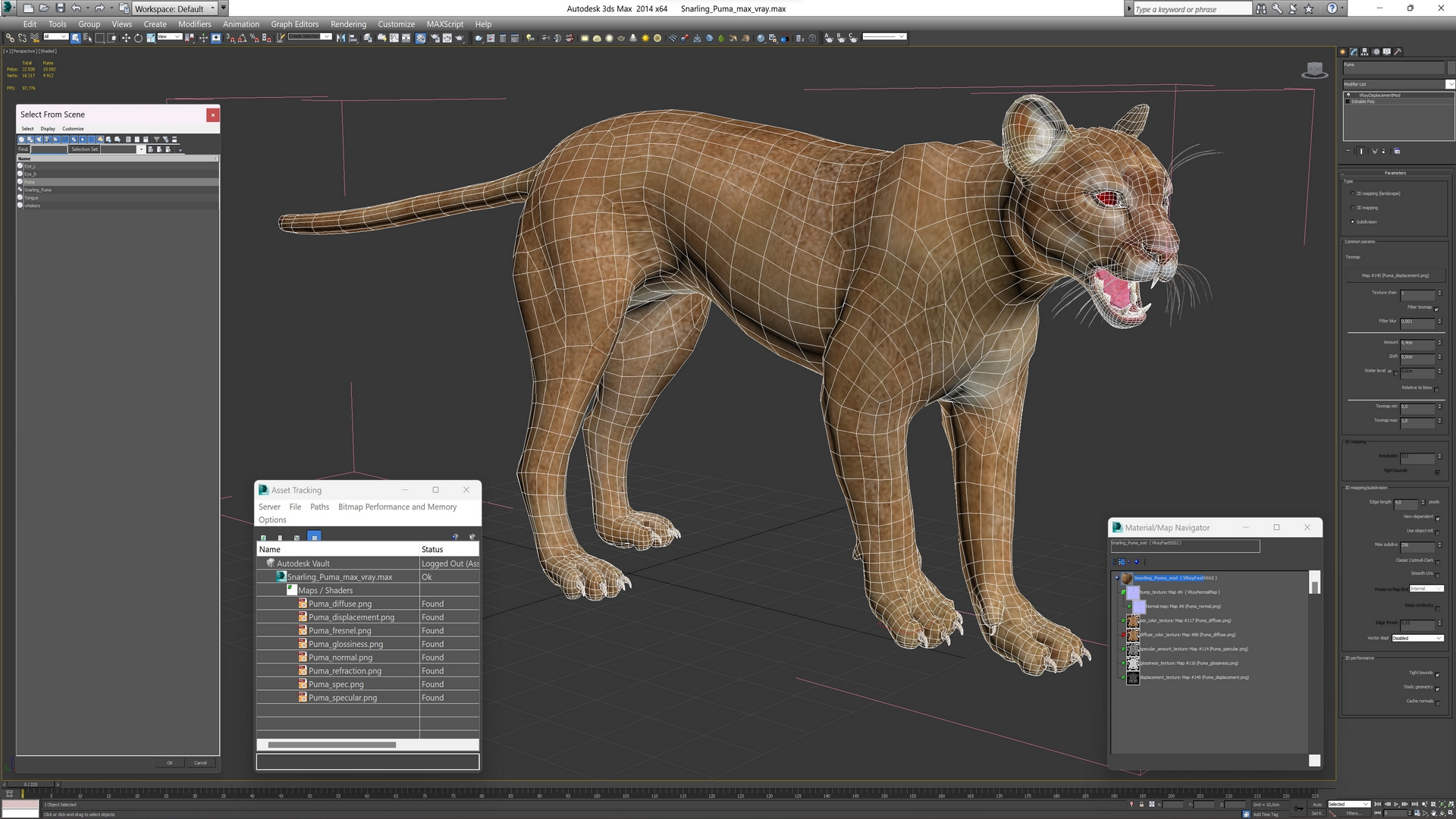 3D Snarling Puma model