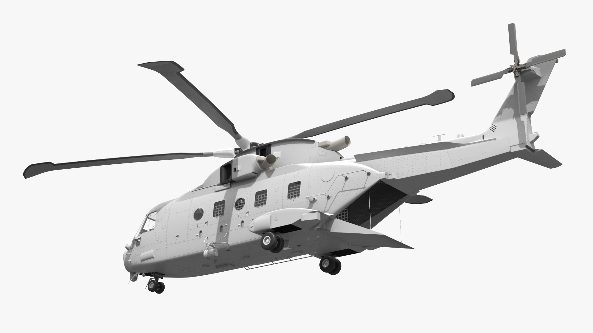 Marine Helipad Deck with Transport Helicopter - view 9