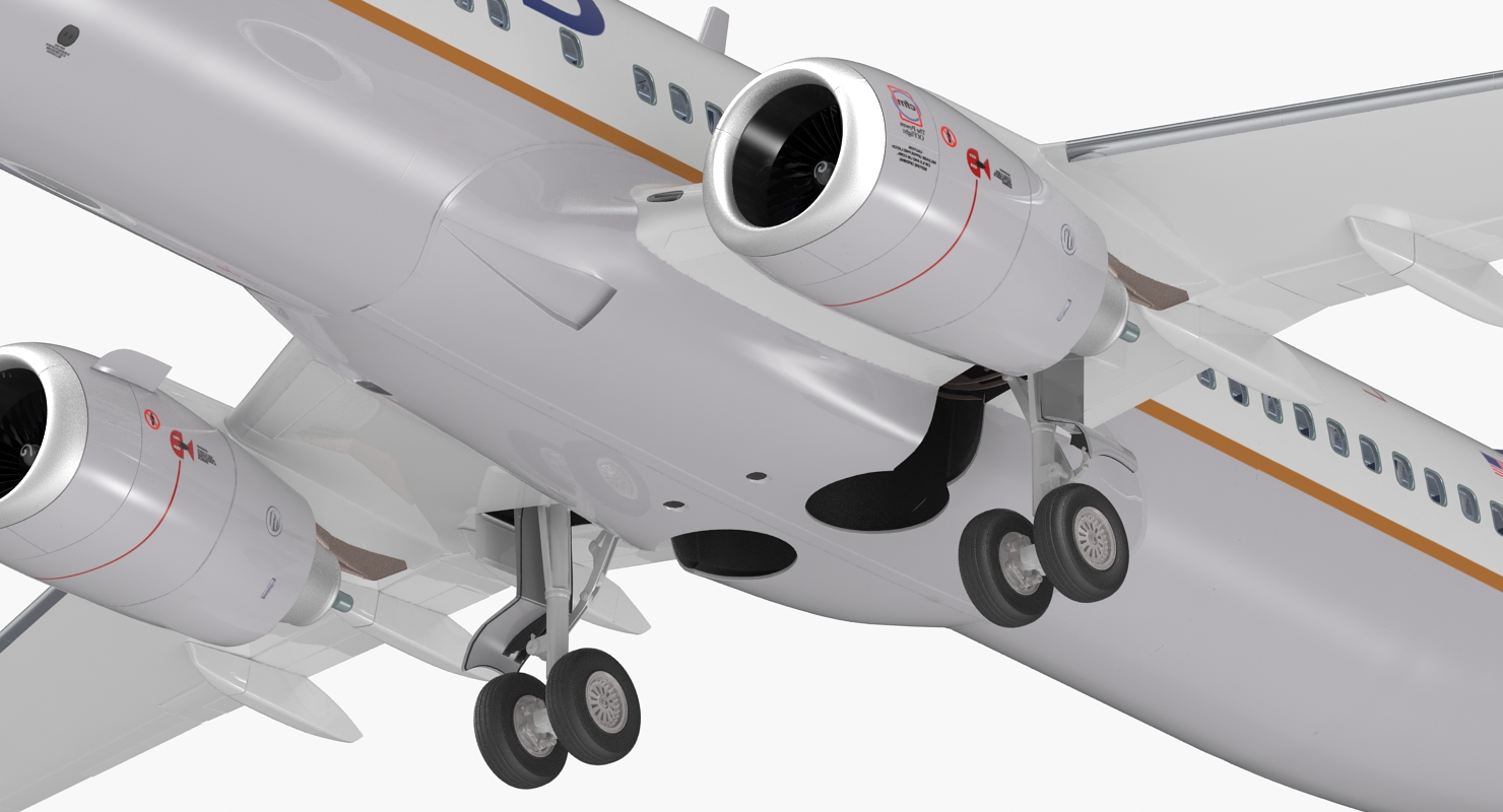 3D Boeing 737 800 with Interior United Airlines Rigged