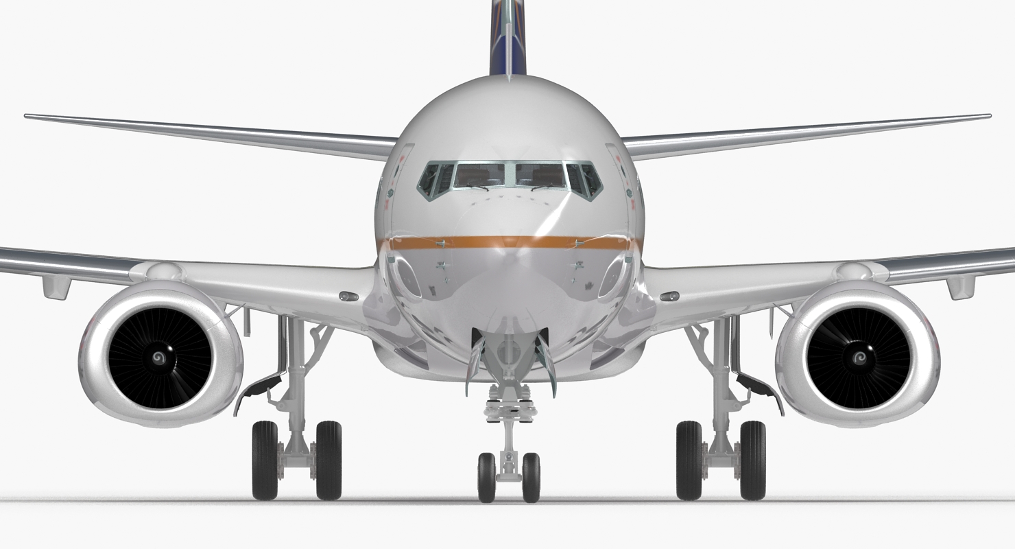 3D Boeing 737 800 with Interior United Airlines Rigged