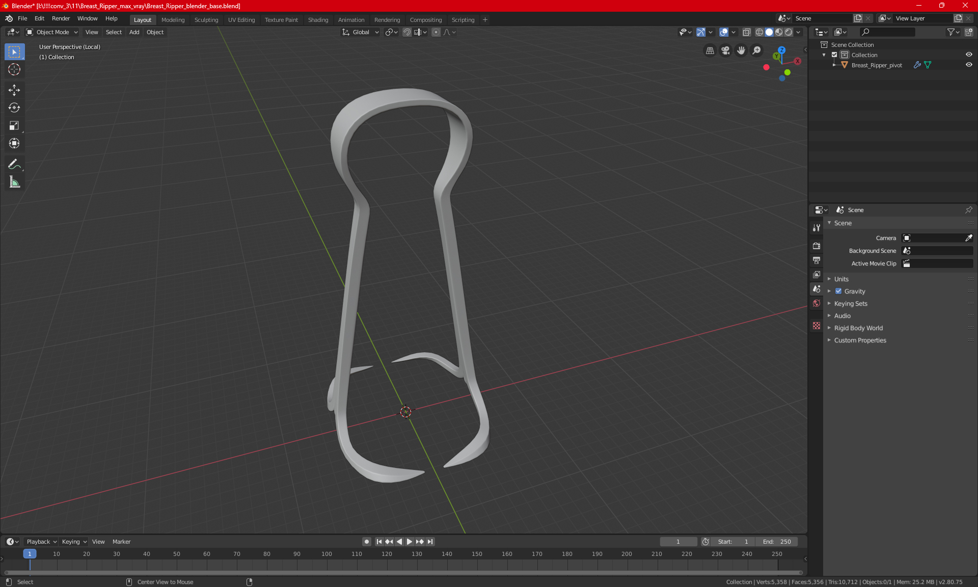3D Breast Ripper model