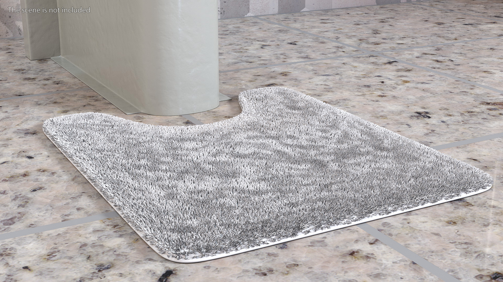 3D model White Bathroom Contour Rug Fur