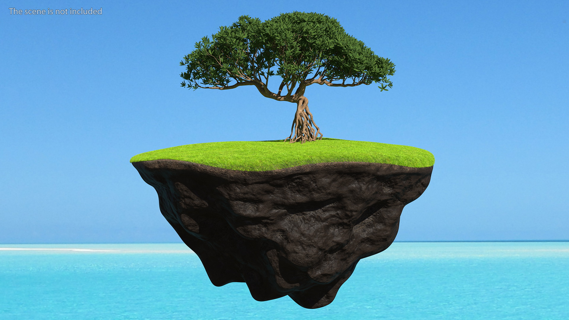 3D model Round Soil Ground Cross Section with Tree Fur