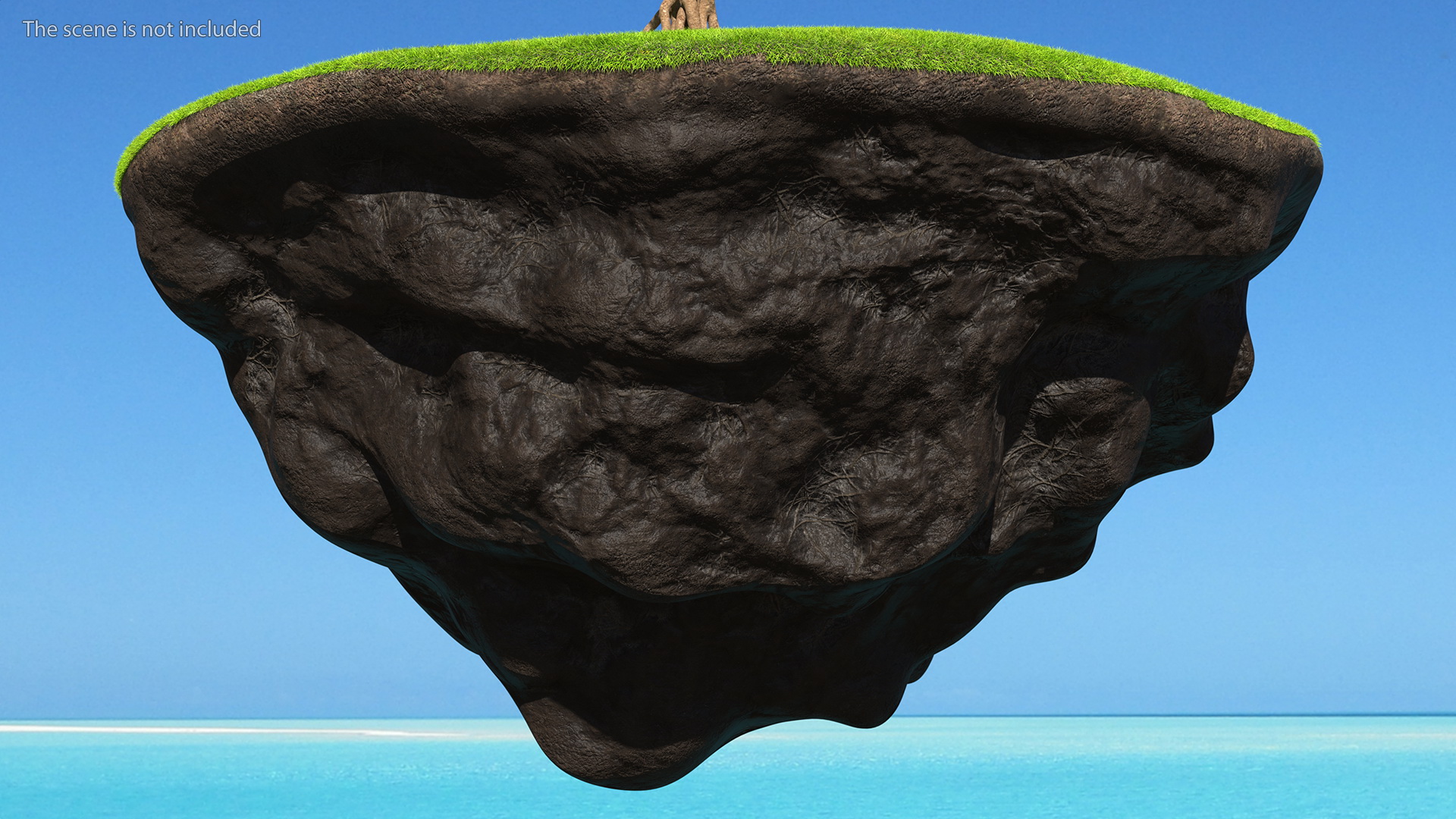 3D model Round Soil Ground Cross Section with Tree Fur