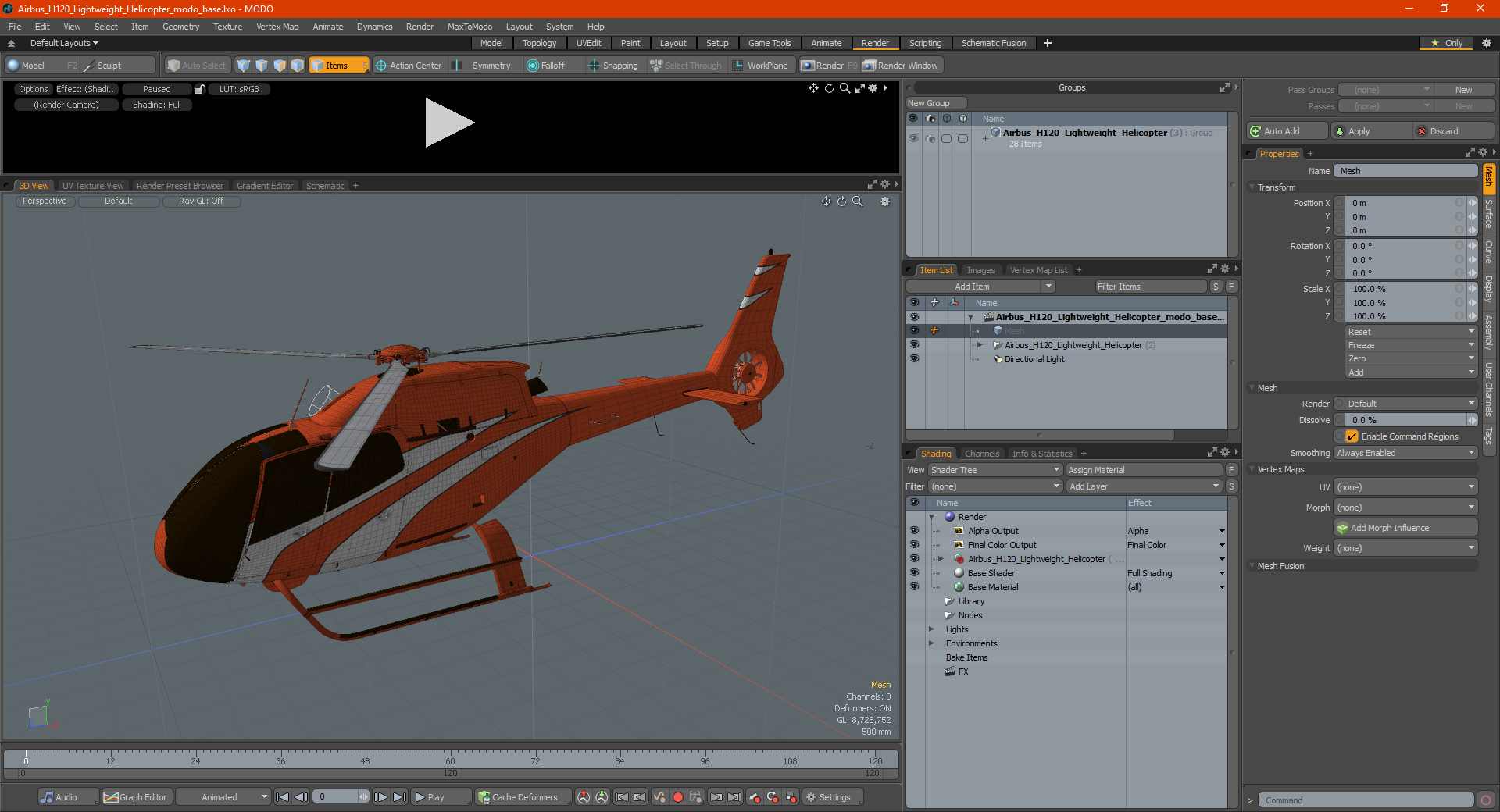 Airbus H120 Lightweight Helicopter 3D model