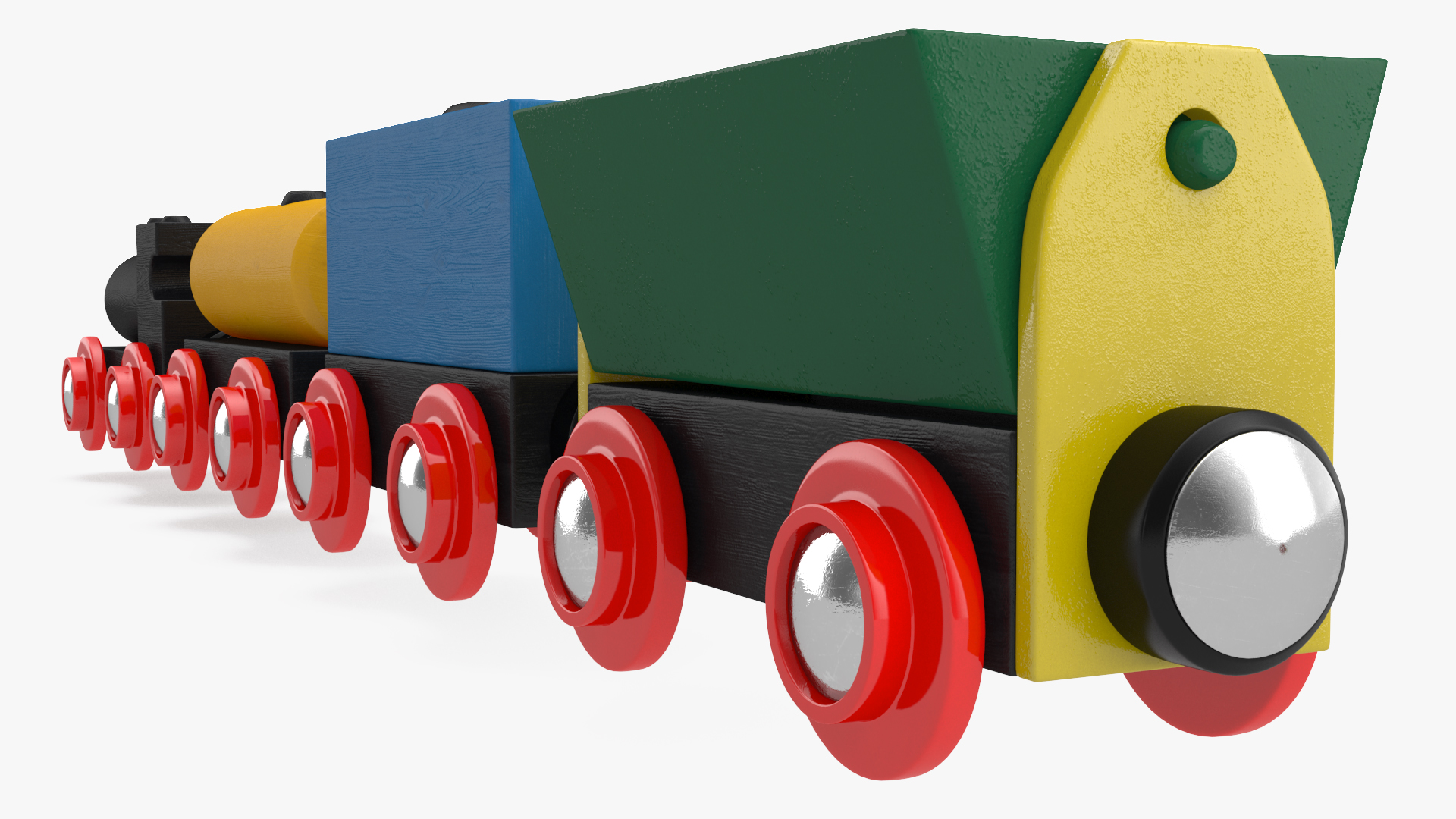 3D model Toy Wooden Train Set