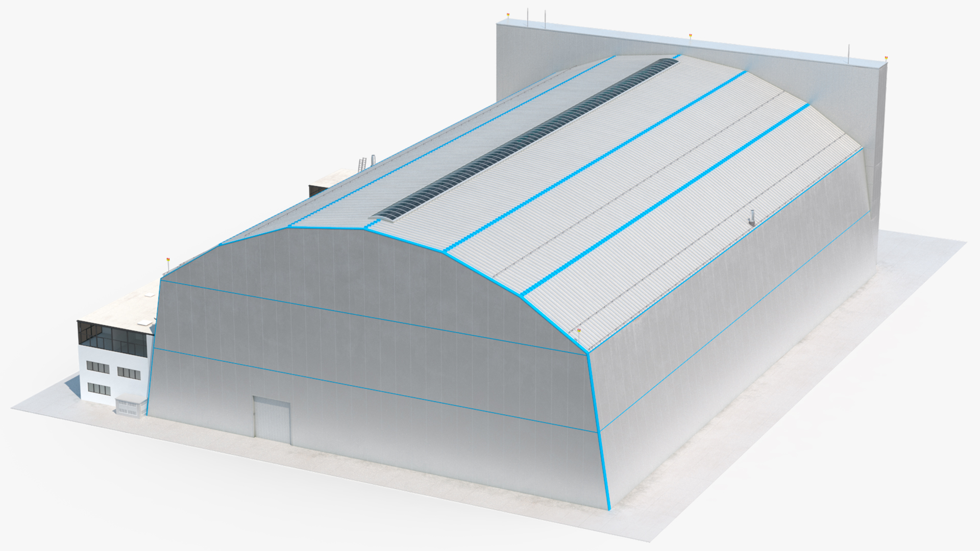 3D Friedrichshafen Zeppelin Hangar Rigged model