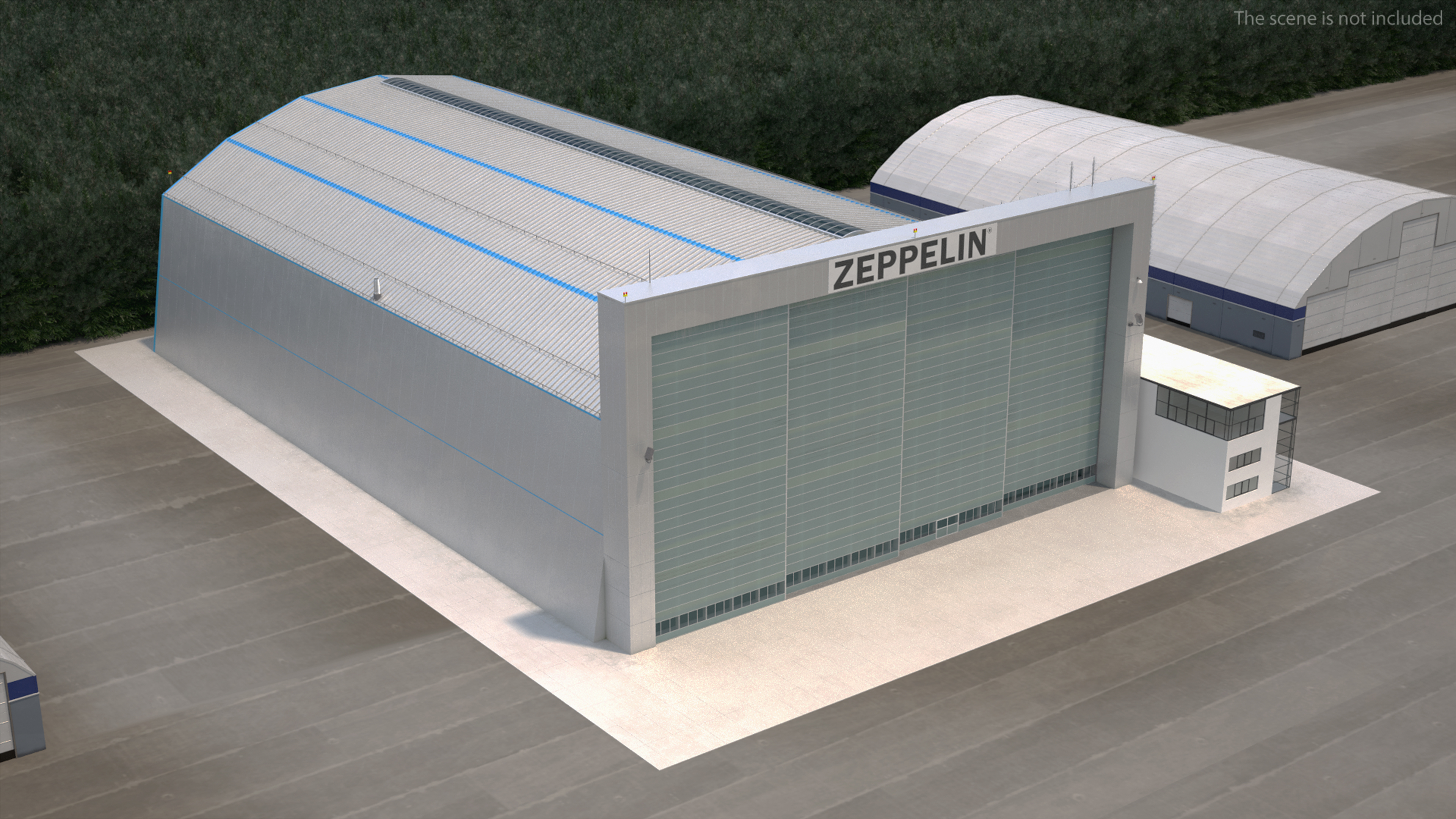 3D Friedrichshafen Zeppelin Hangar Rigged model