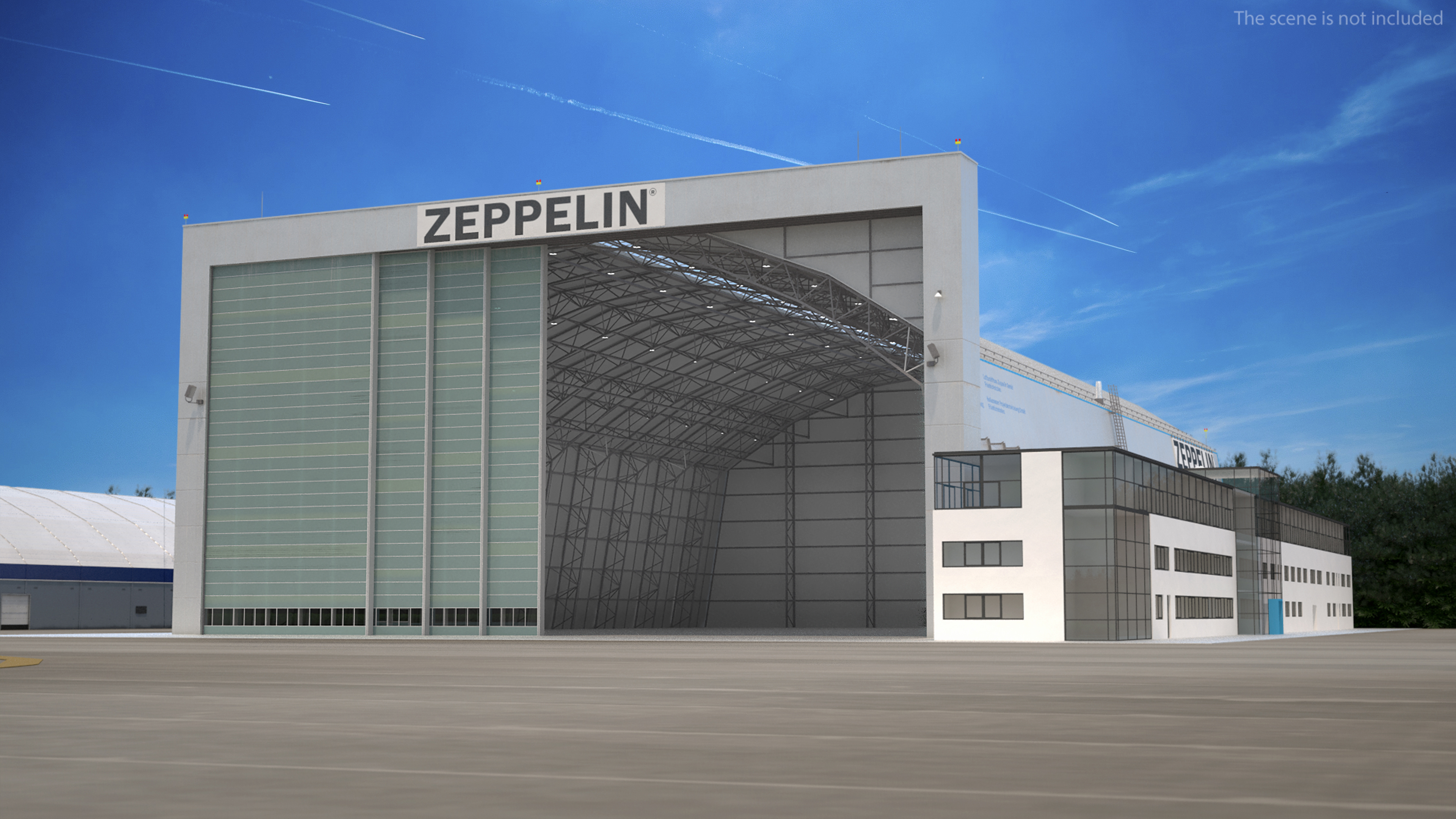 3D Friedrichshafen Zeppelin Hangar Rigged model