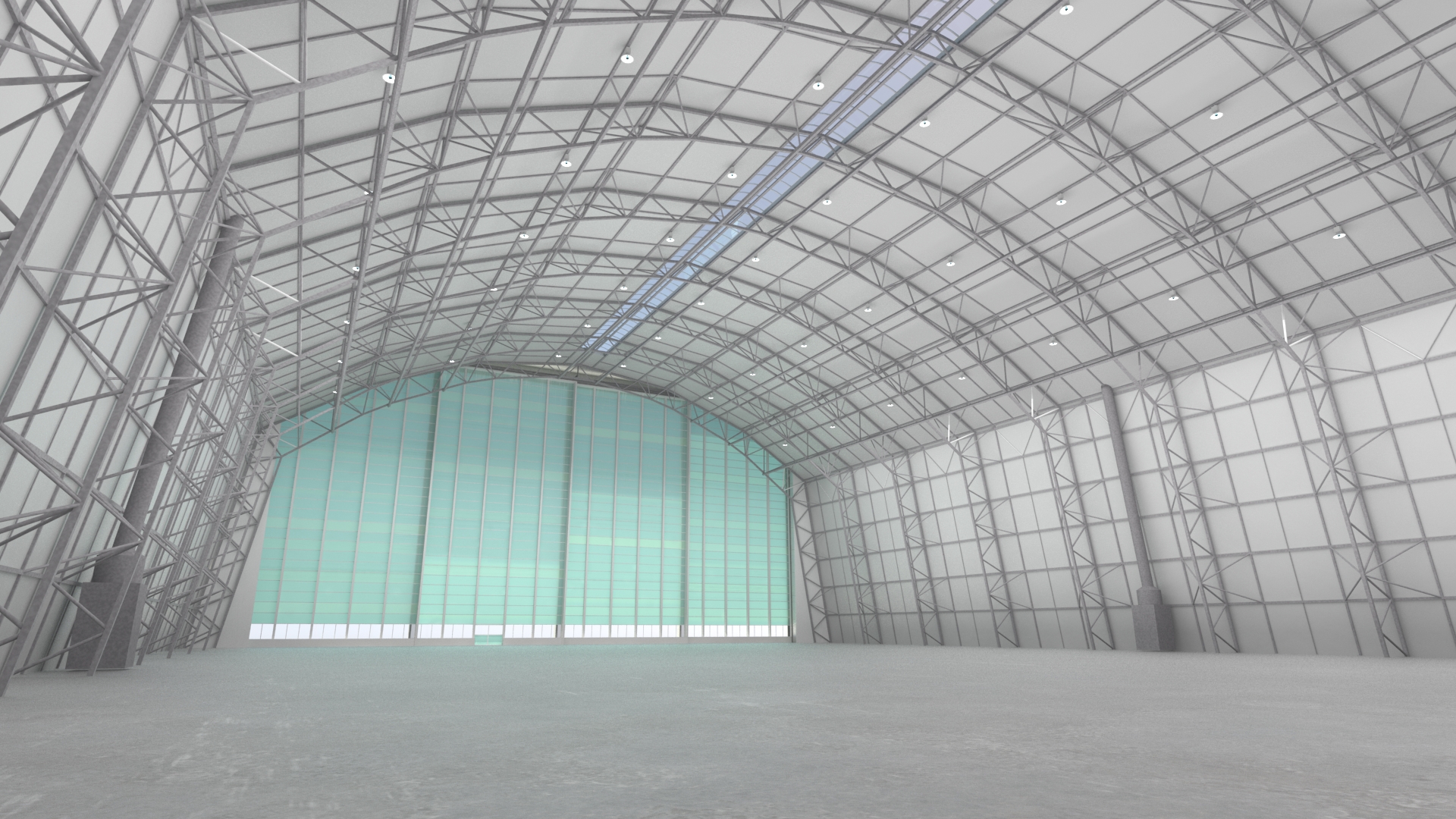 3D Friedrichshafen Zeppelin Hangar Rigged model