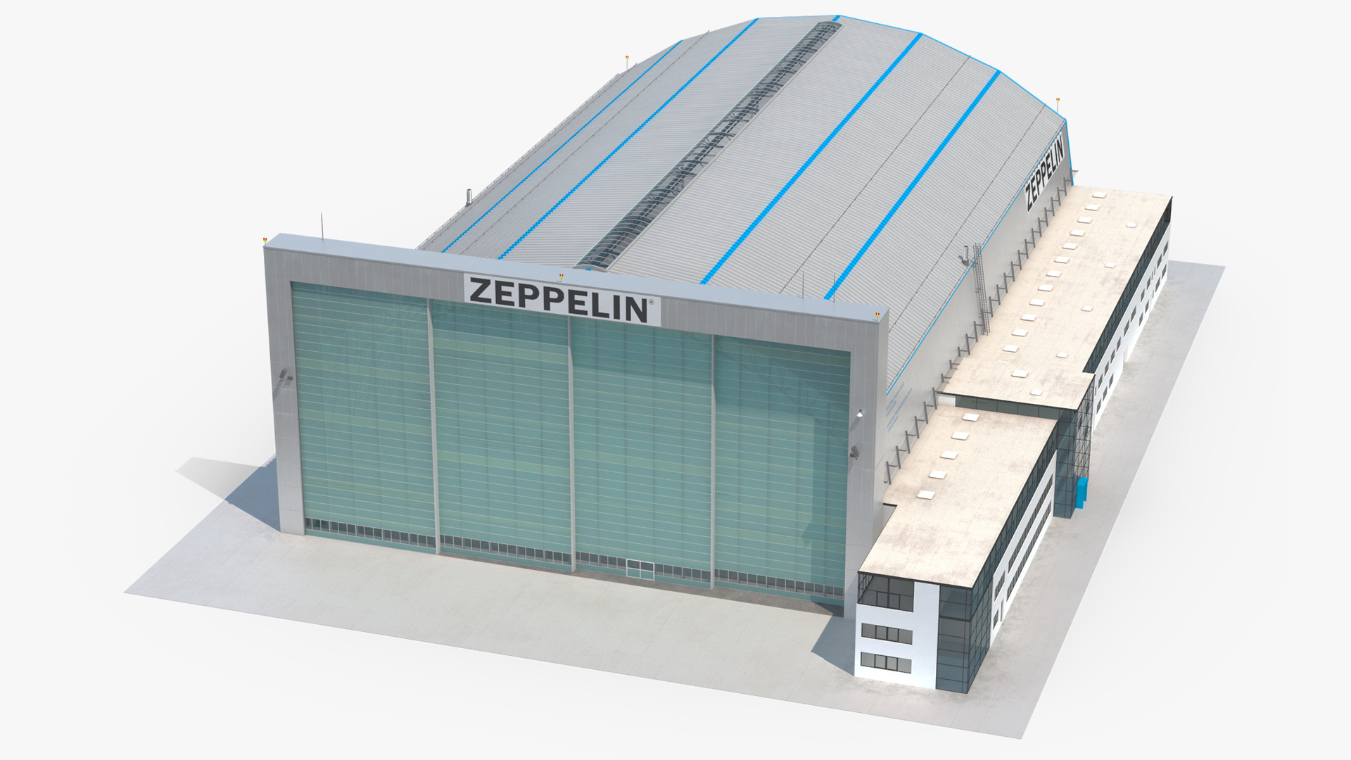 3D Friedrichshafen Zeppelin Hangar Rigged model