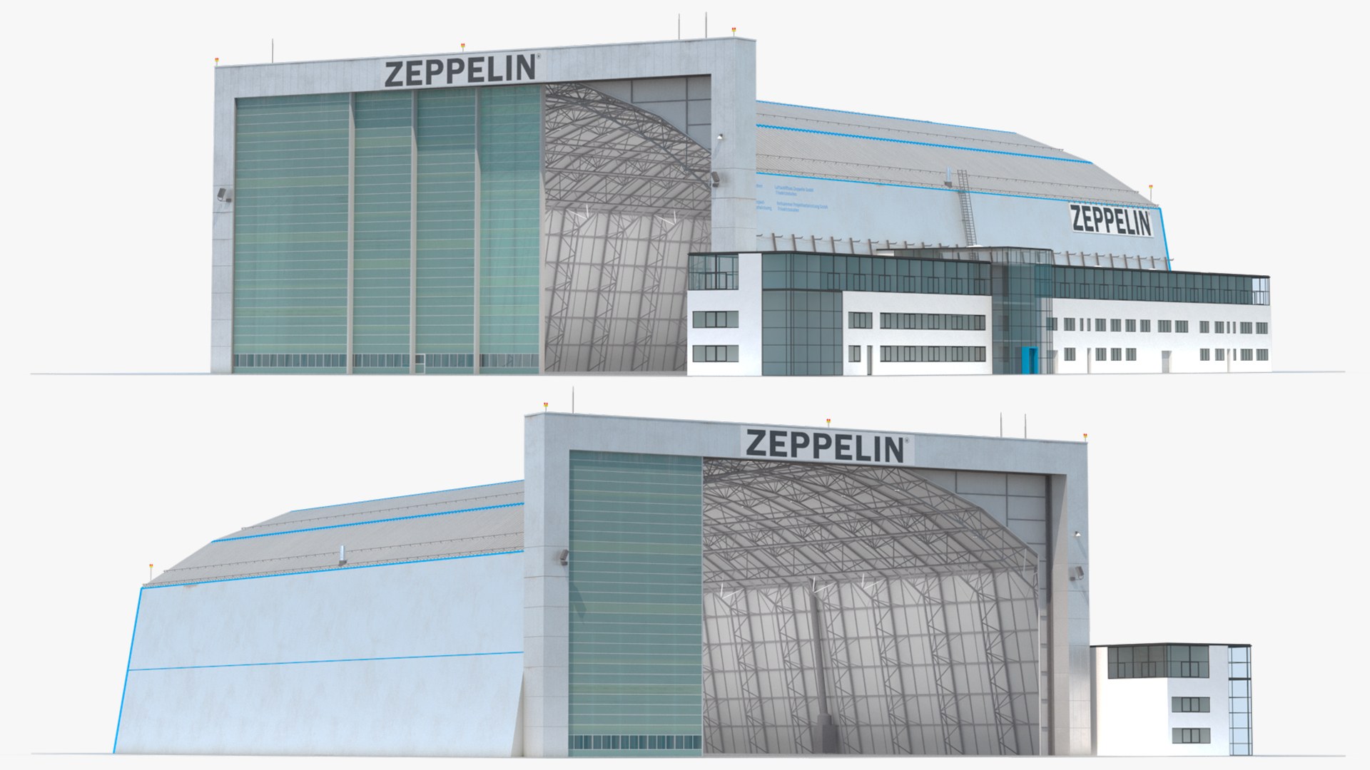 3D Friedrichshafen Zeppelin Hangar Rigged model