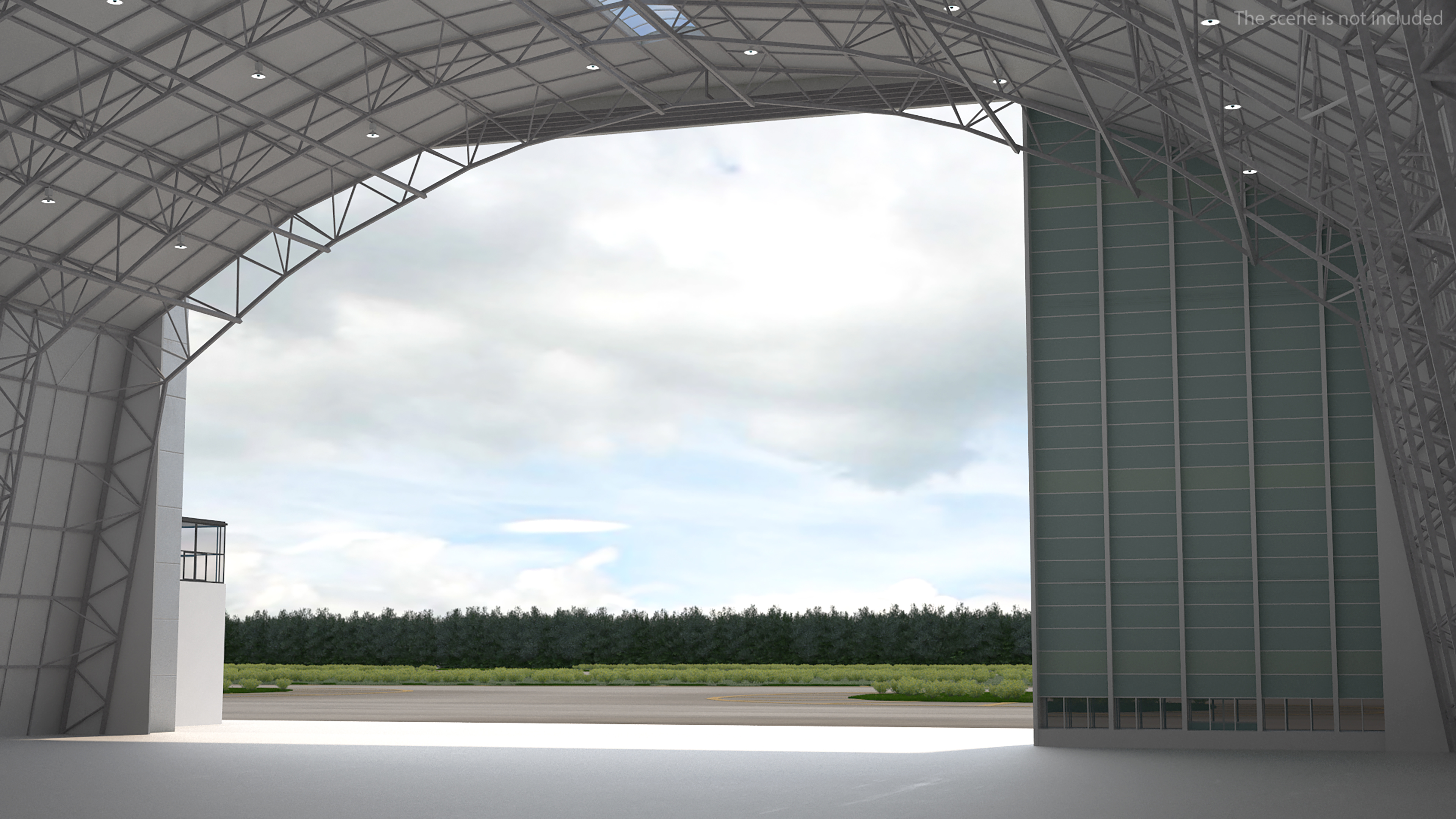 3D Friedrichshafen Zeppelin Hangar Rigged model