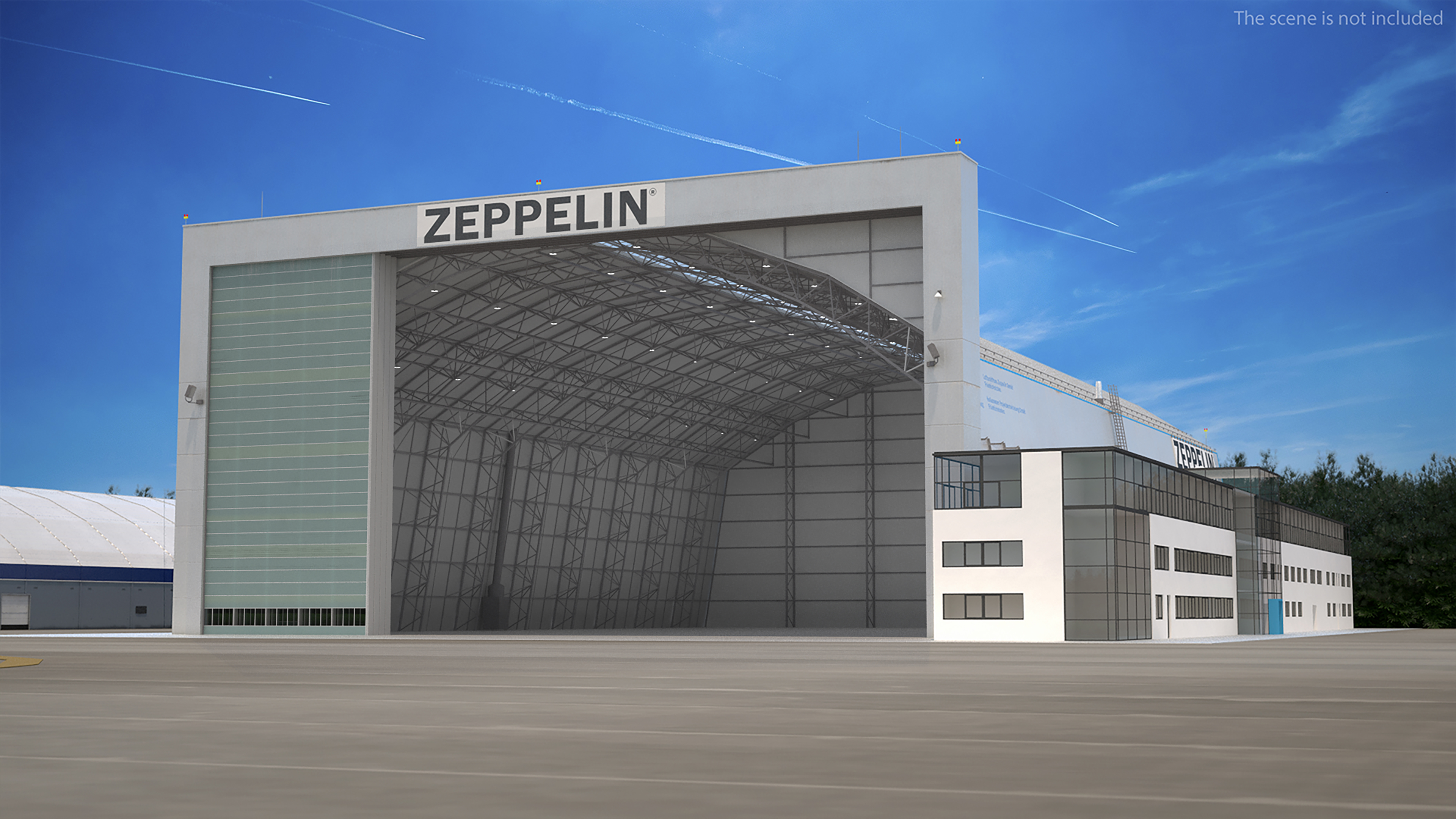 3D Friedrichshafen Zeppelin Hangar Rigged model