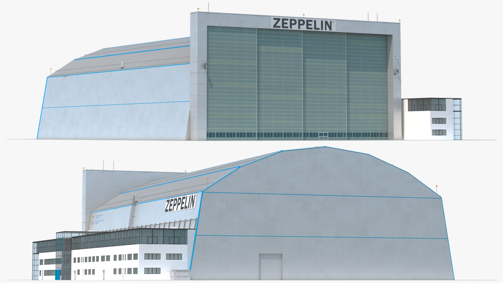 3D Friedrichshafen Zeppelin Hangar Rigged model
