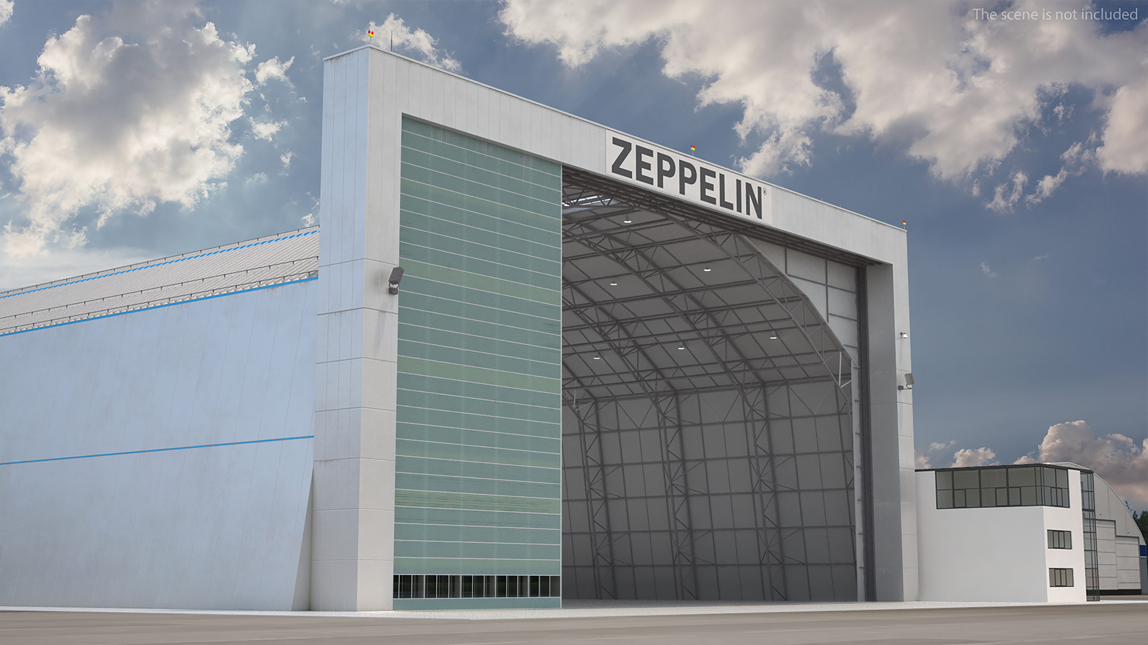 3D Friedrichshafen Zeppelin Hangar Rigged model