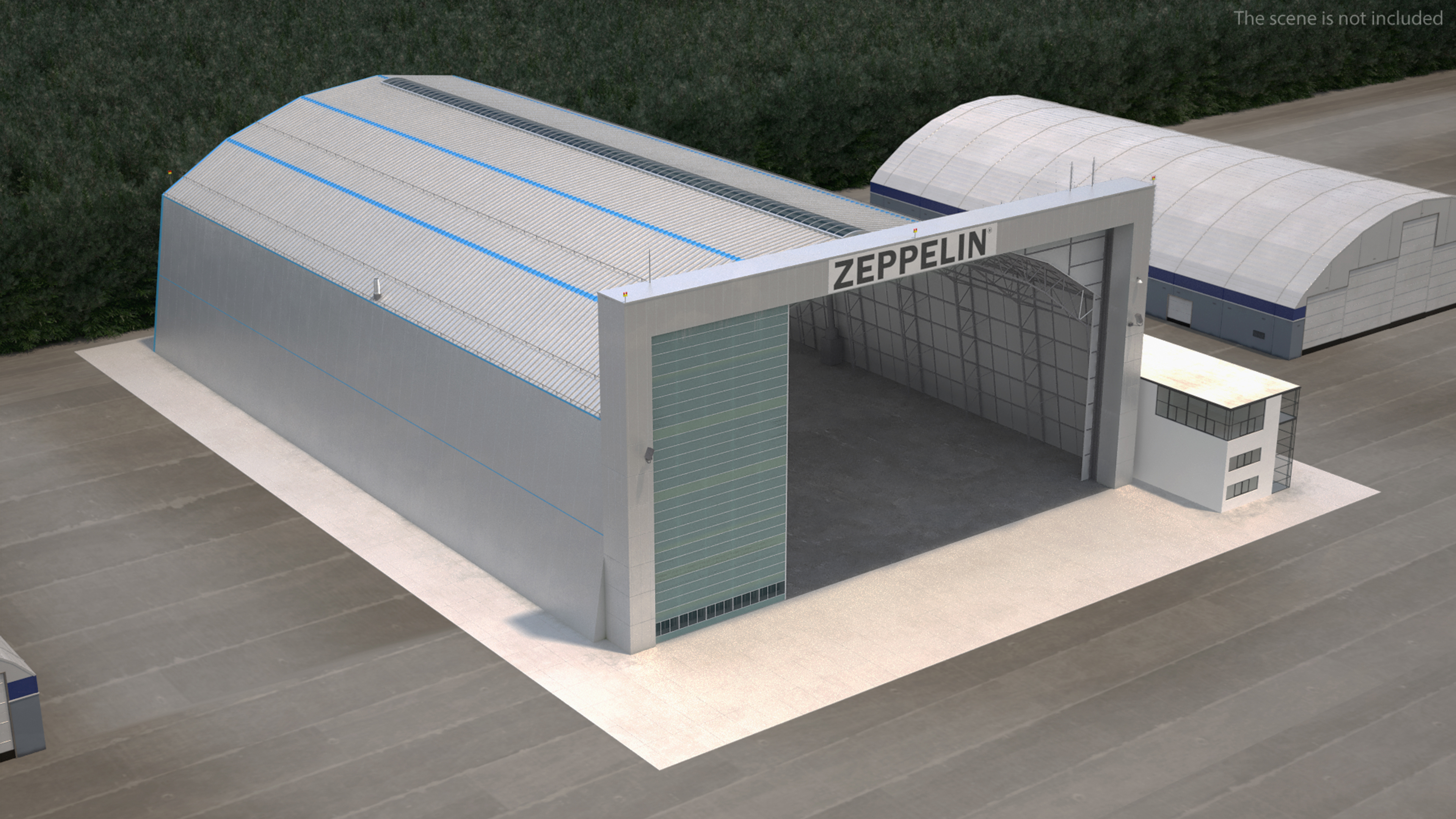 3D Friedrichshafen Zeppelin Hangar Rigged model