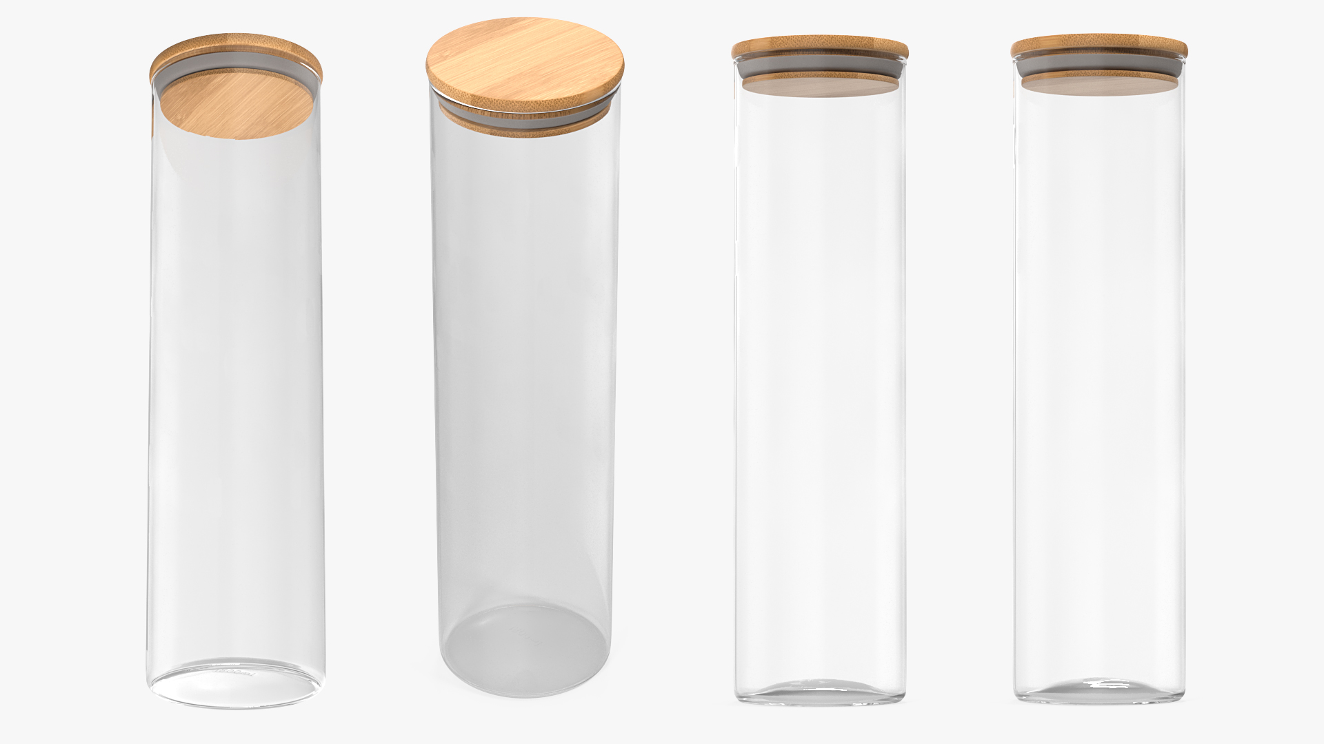 3D Glass Food Storage Jar with Bamboo Lid model