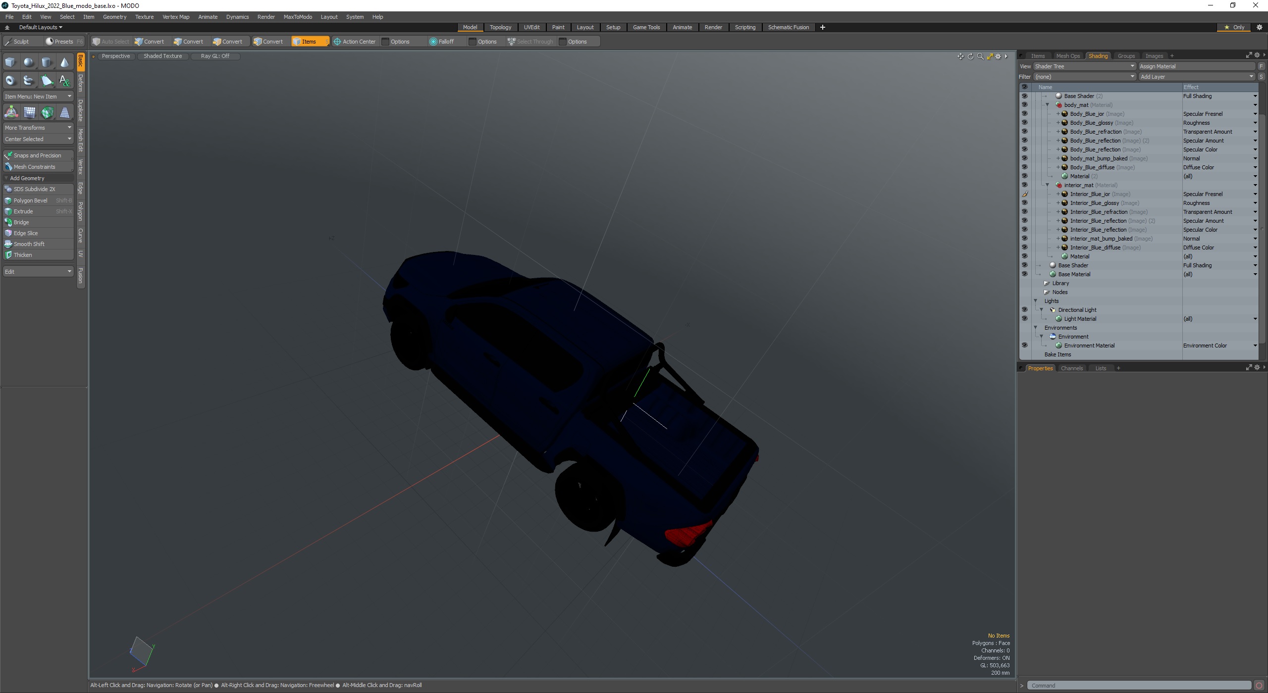 Toyota Hilux 2022 Blue 3D