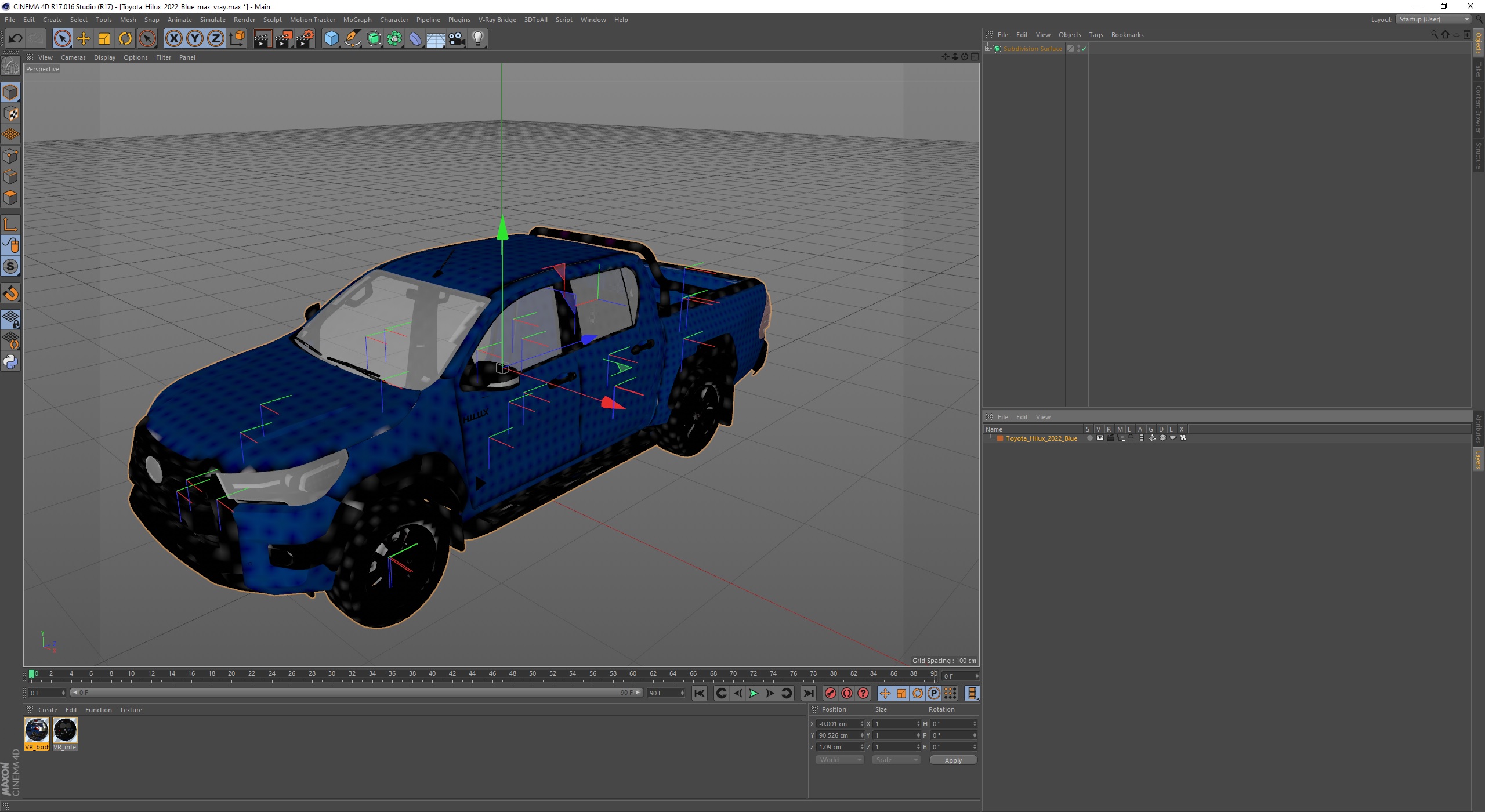Toyota Hilux 2022 Blue 3D