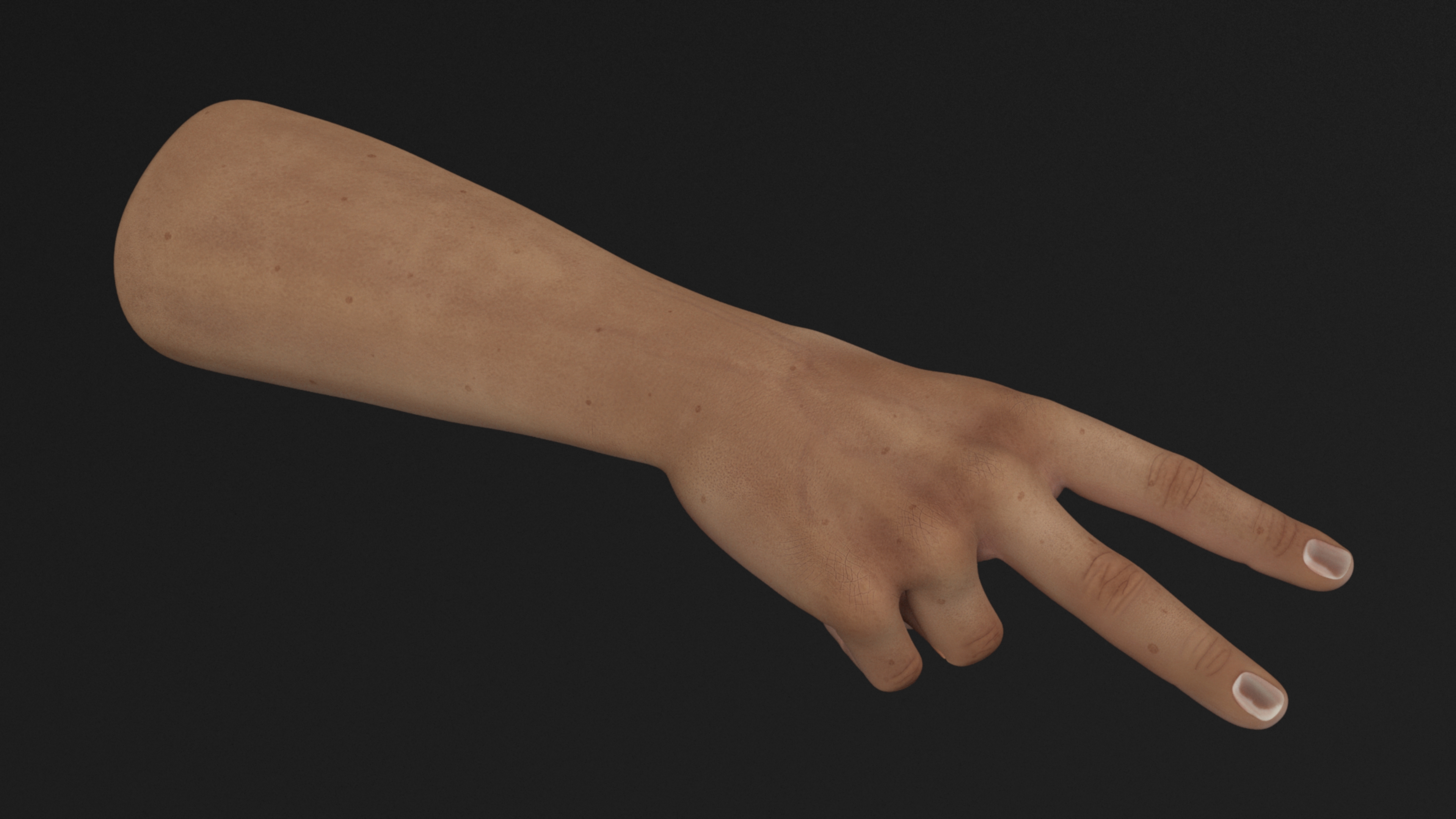 Male Caucasian Hand Victory Sign Pose 3D