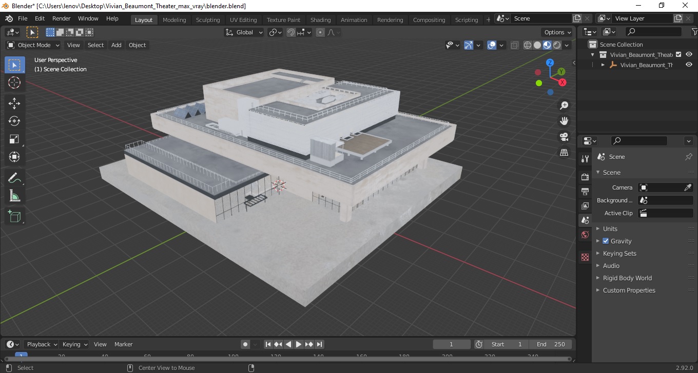 3D Vivian Beaumont Theater model