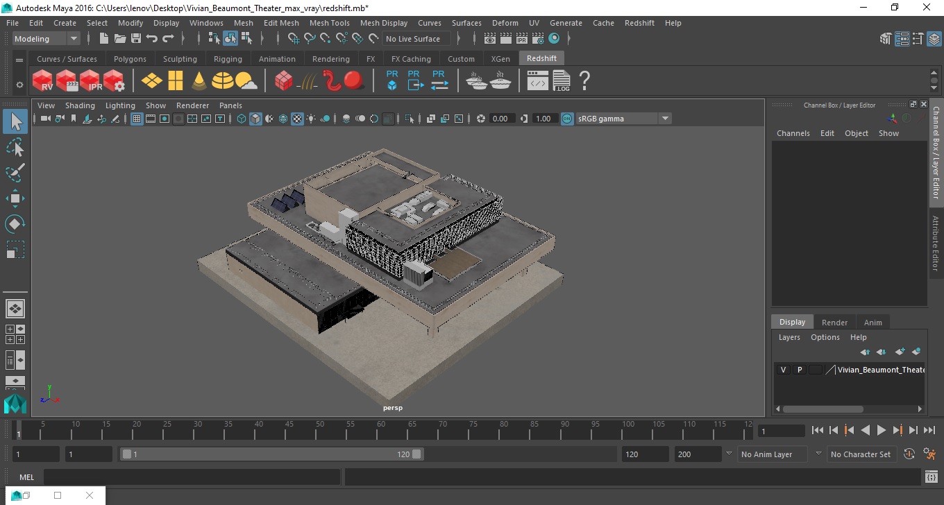 3D Vivian Beaumont Theater model