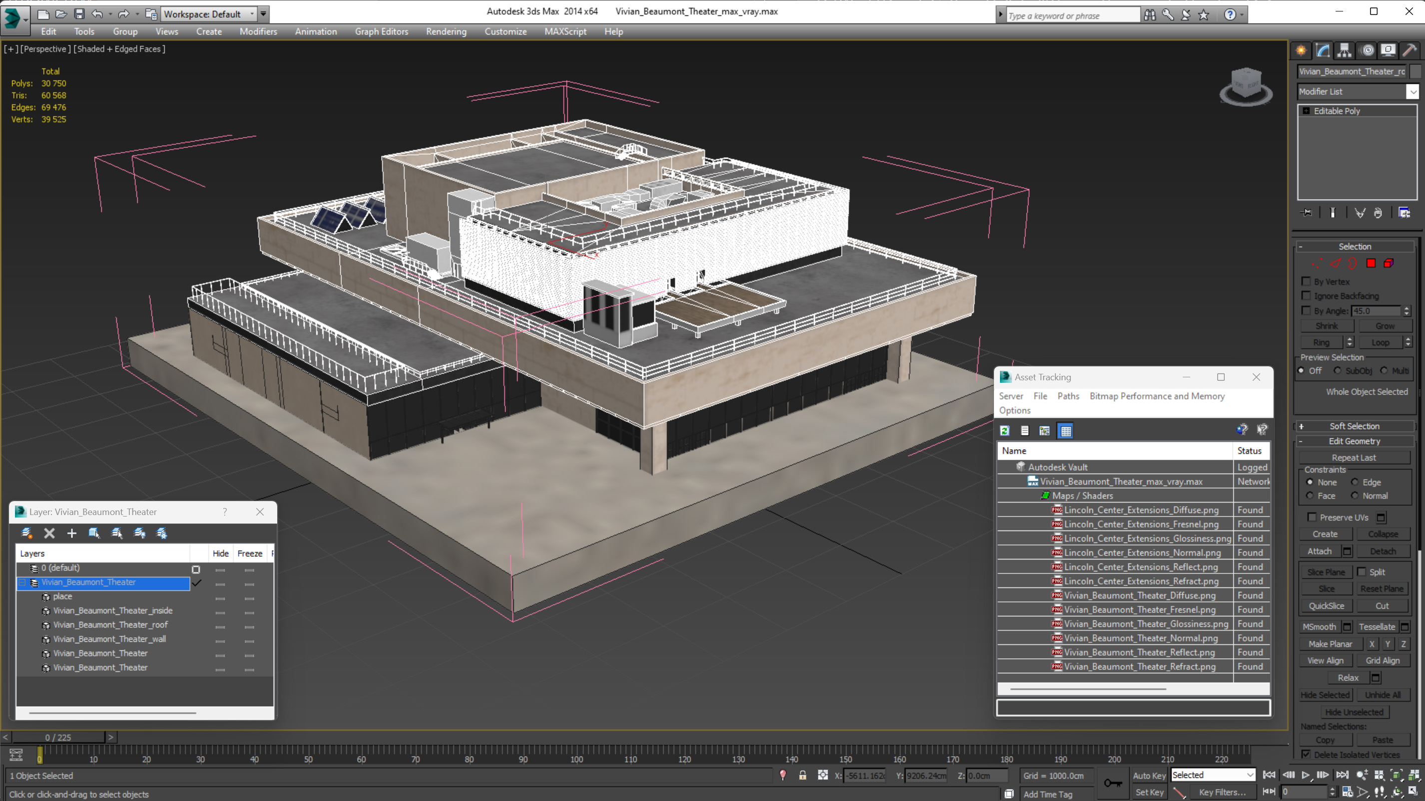 3D Vivian Beaumont Theater model