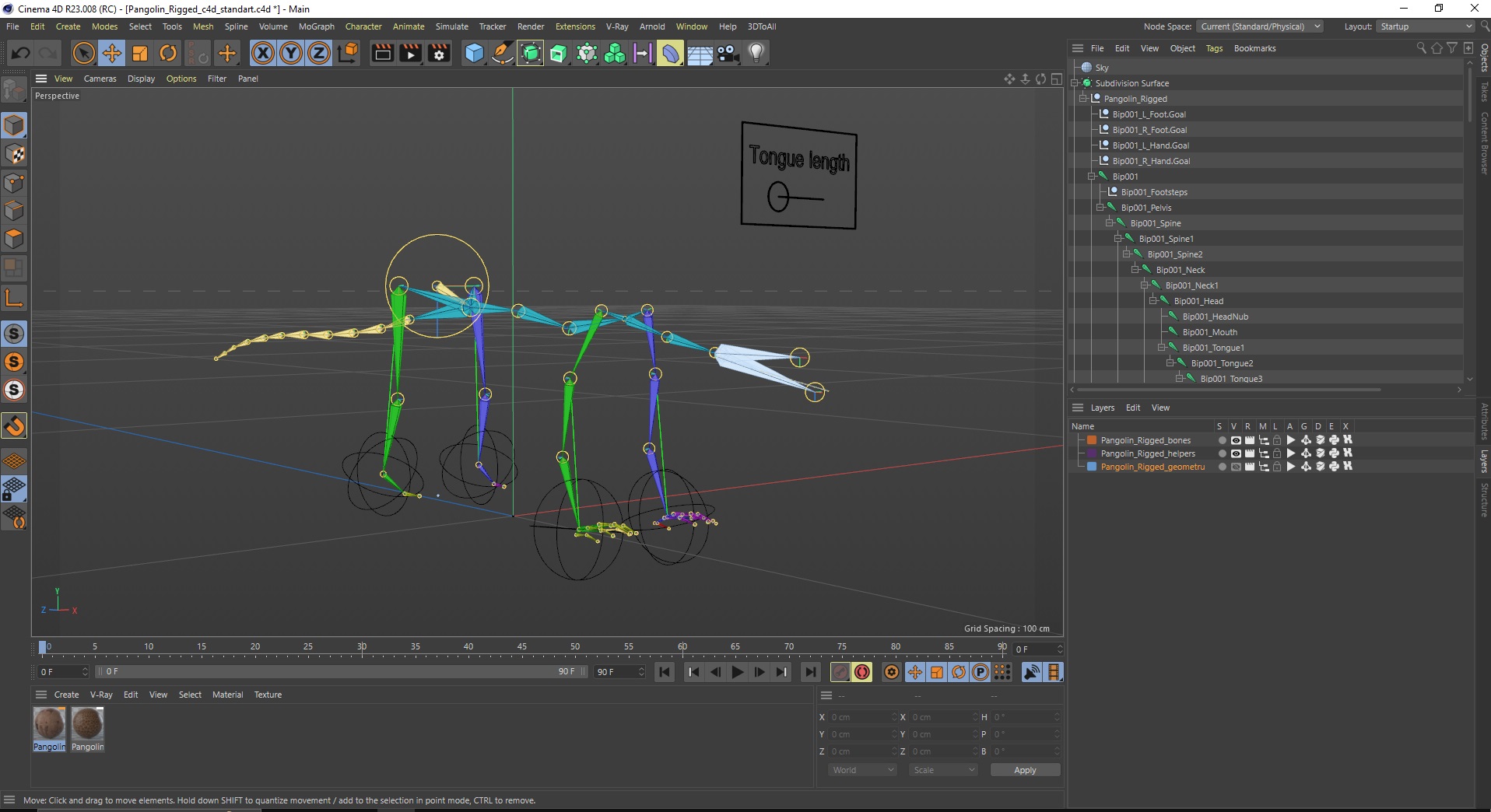 Pangolin Rigged for Cinema 4D 3D model