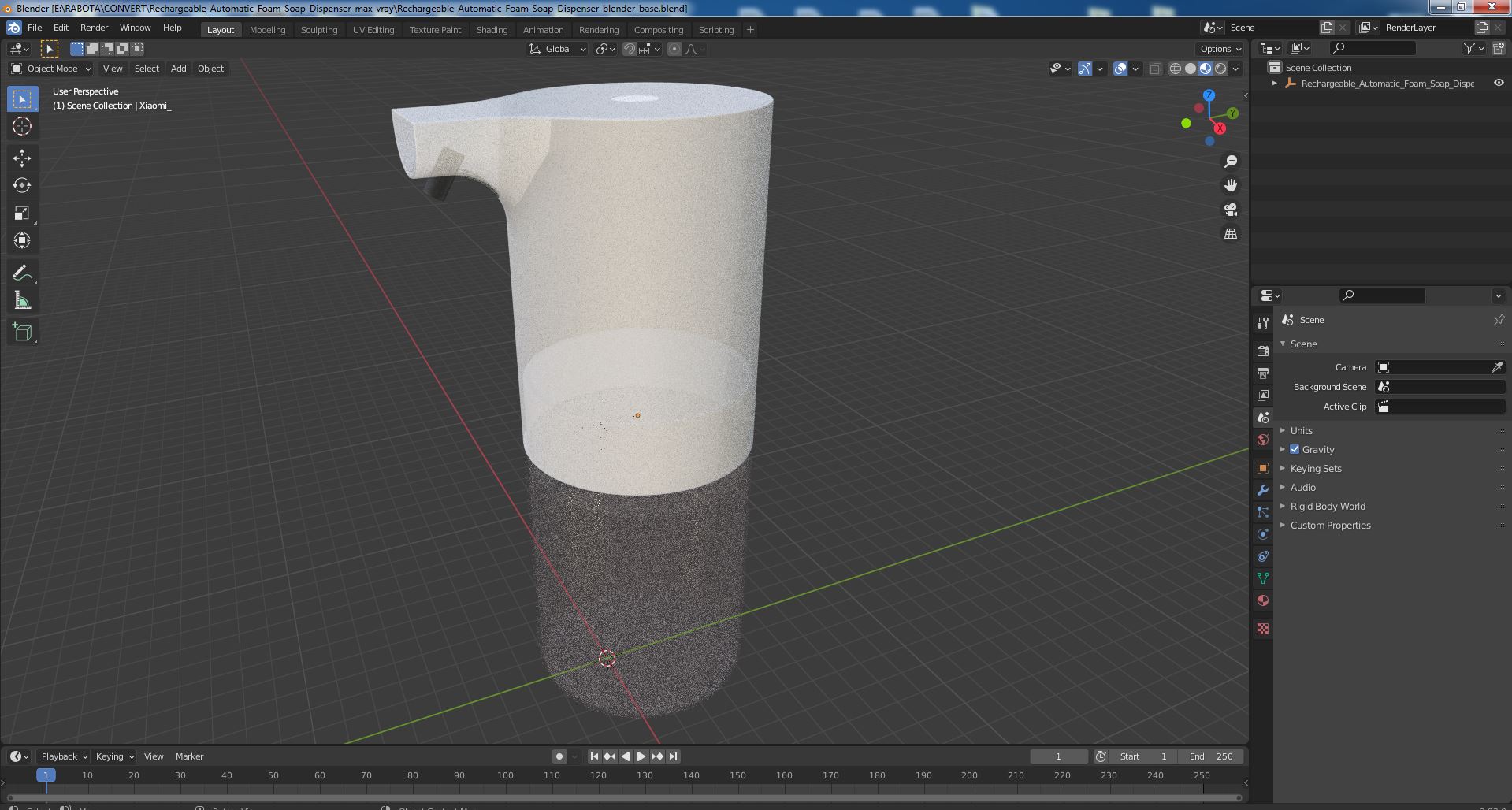 Rechargeable Automatic Foam Soap Dispenser 3D